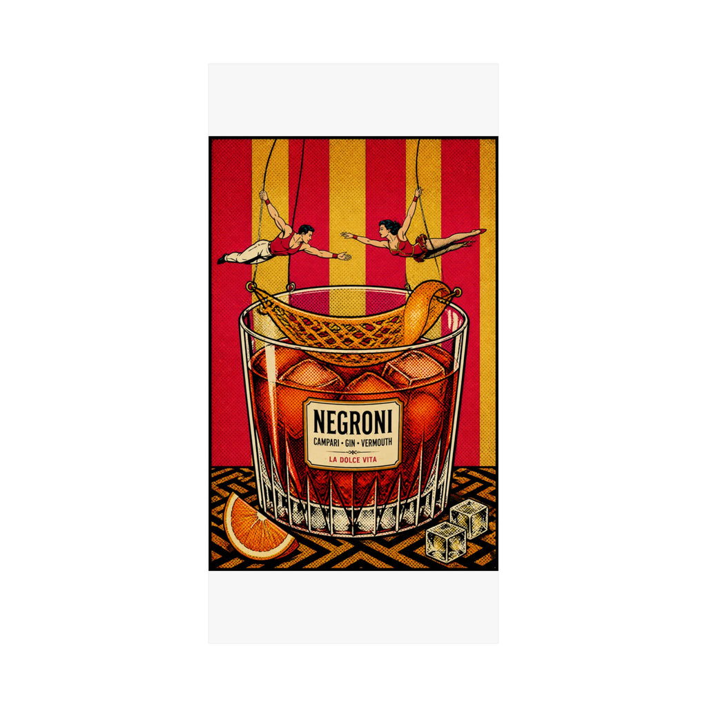 Negroni Trapeze Act Wall Art Poster 18×24 Pop Art Living Room Decor Maximalist Print