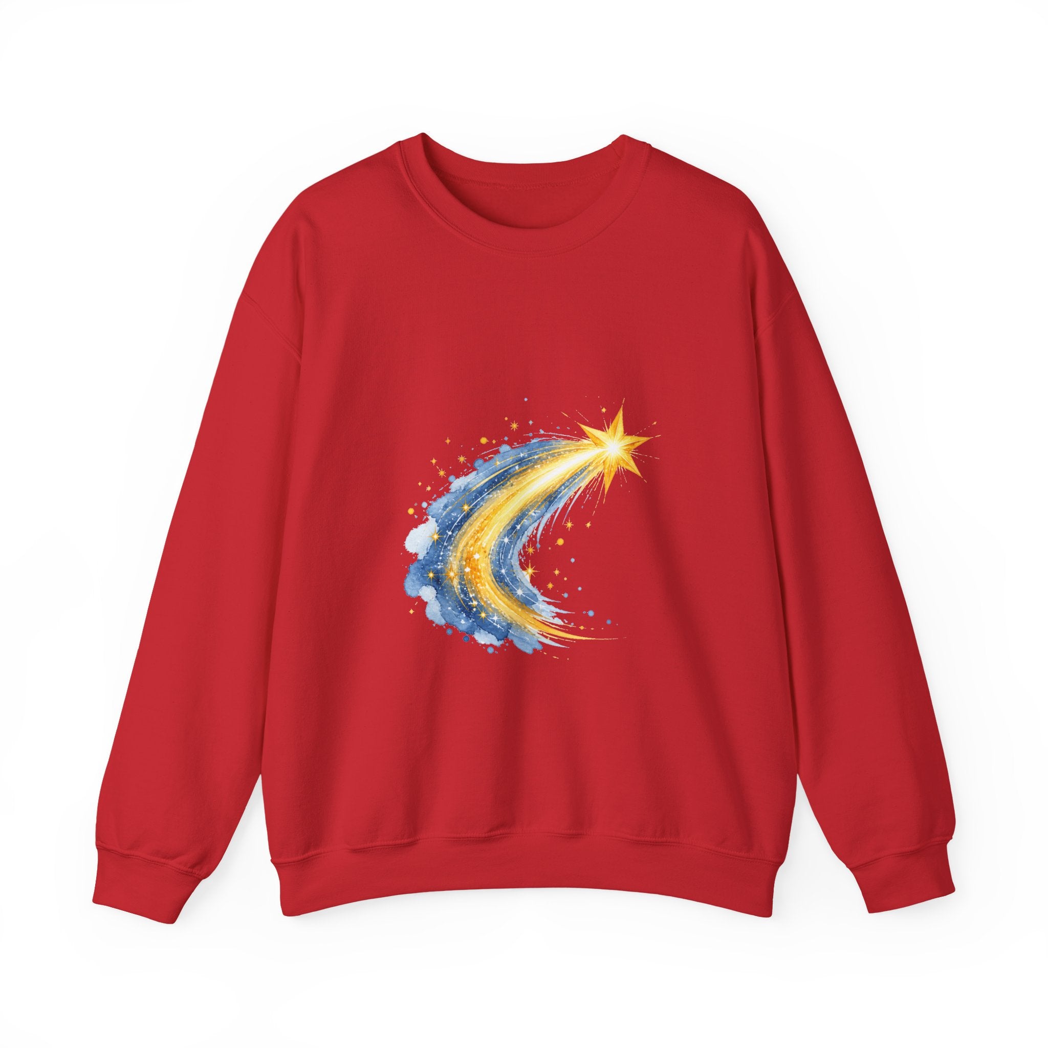 Matching Couple Sweatshirt - Shooting Star & North Star Matching Couple Comfort Colors Crew Watercolor Art His Hers Birthday Gift - Design A