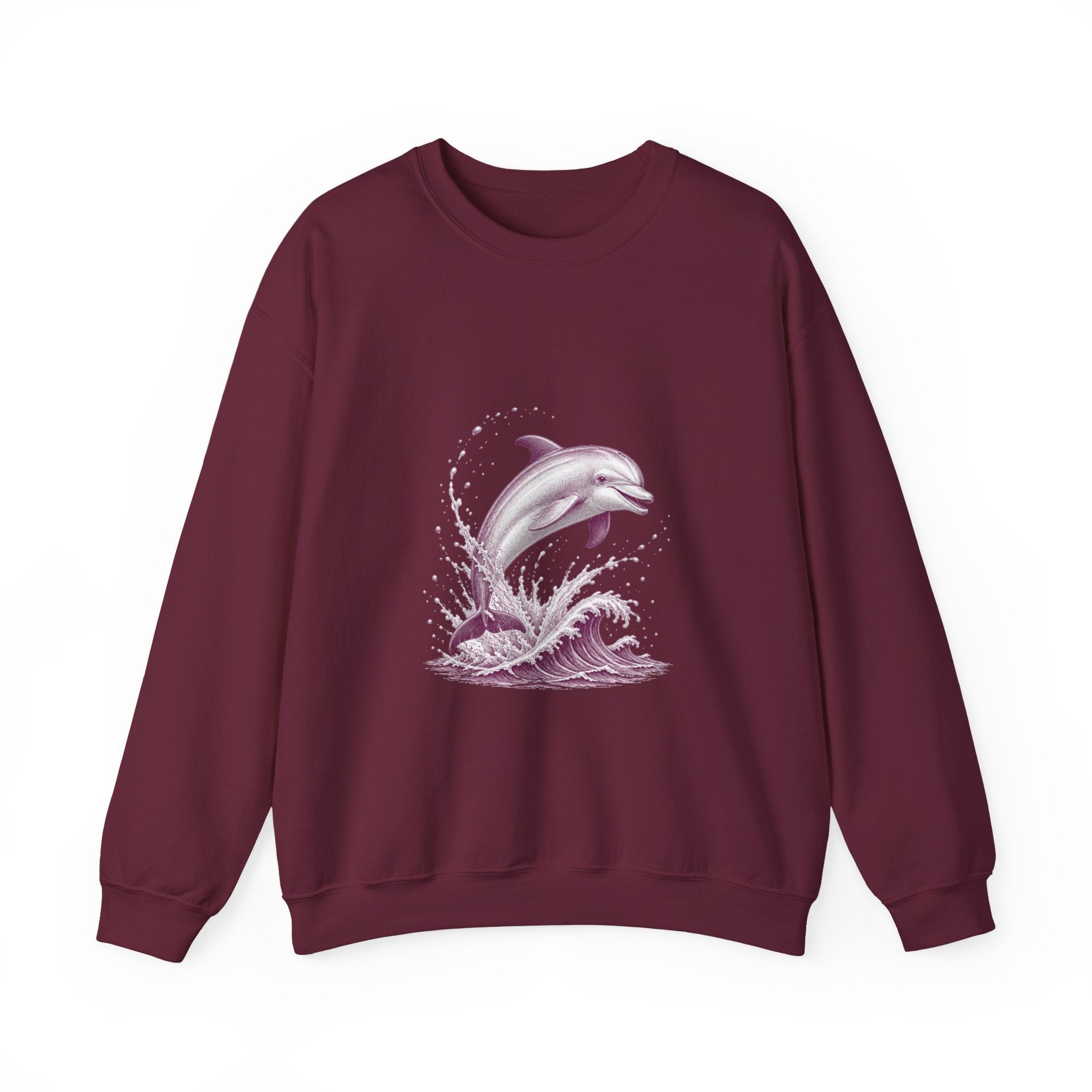 Matching Couple Sweatshirt - Shark & Dolphin Matching Couple Comfort Colors Crew Vintage Art His Hers Honeymoon Gift - Design B