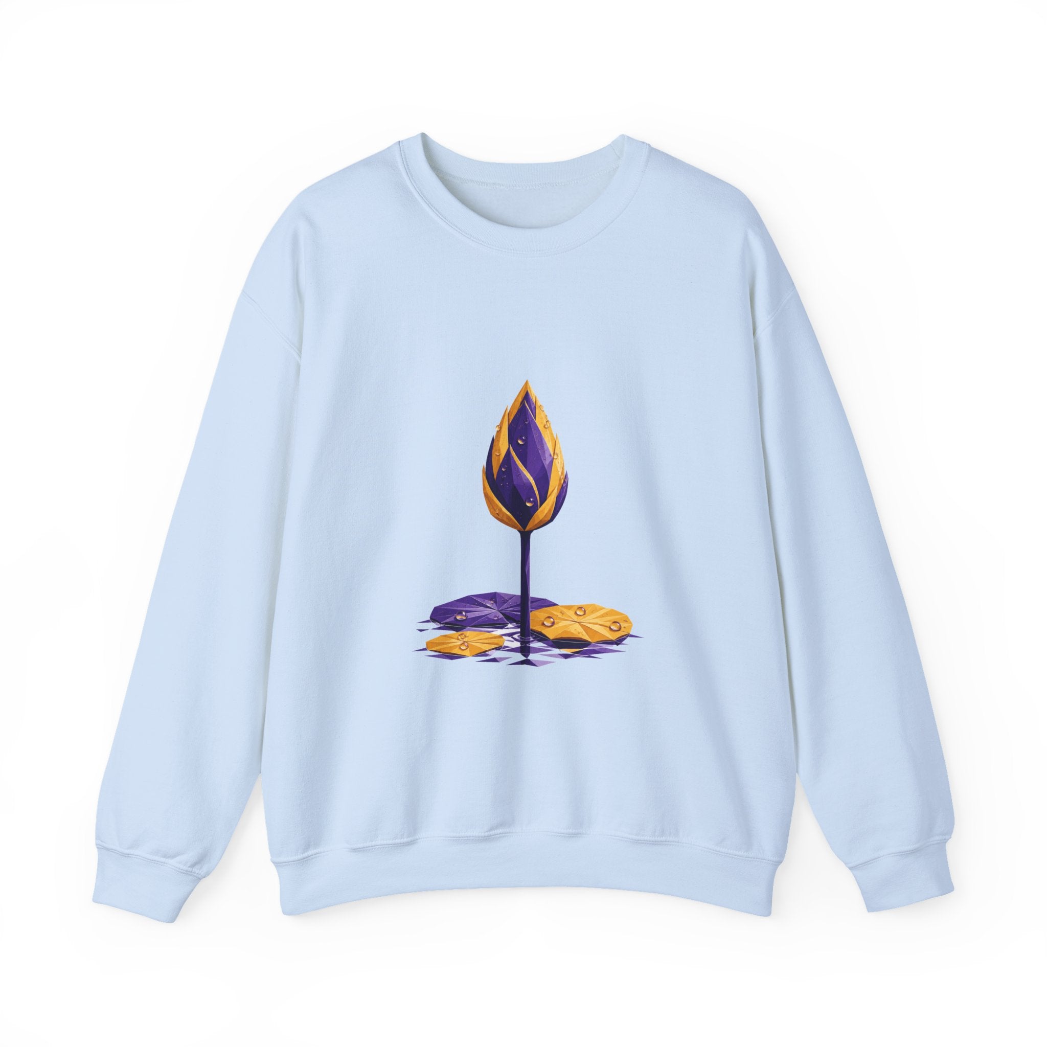 Matching Couple Sweatshirt - Open & Closed Lotus Matching Couple Comfort Colors Crew Geometric Art His Hers Love Gift - Design B