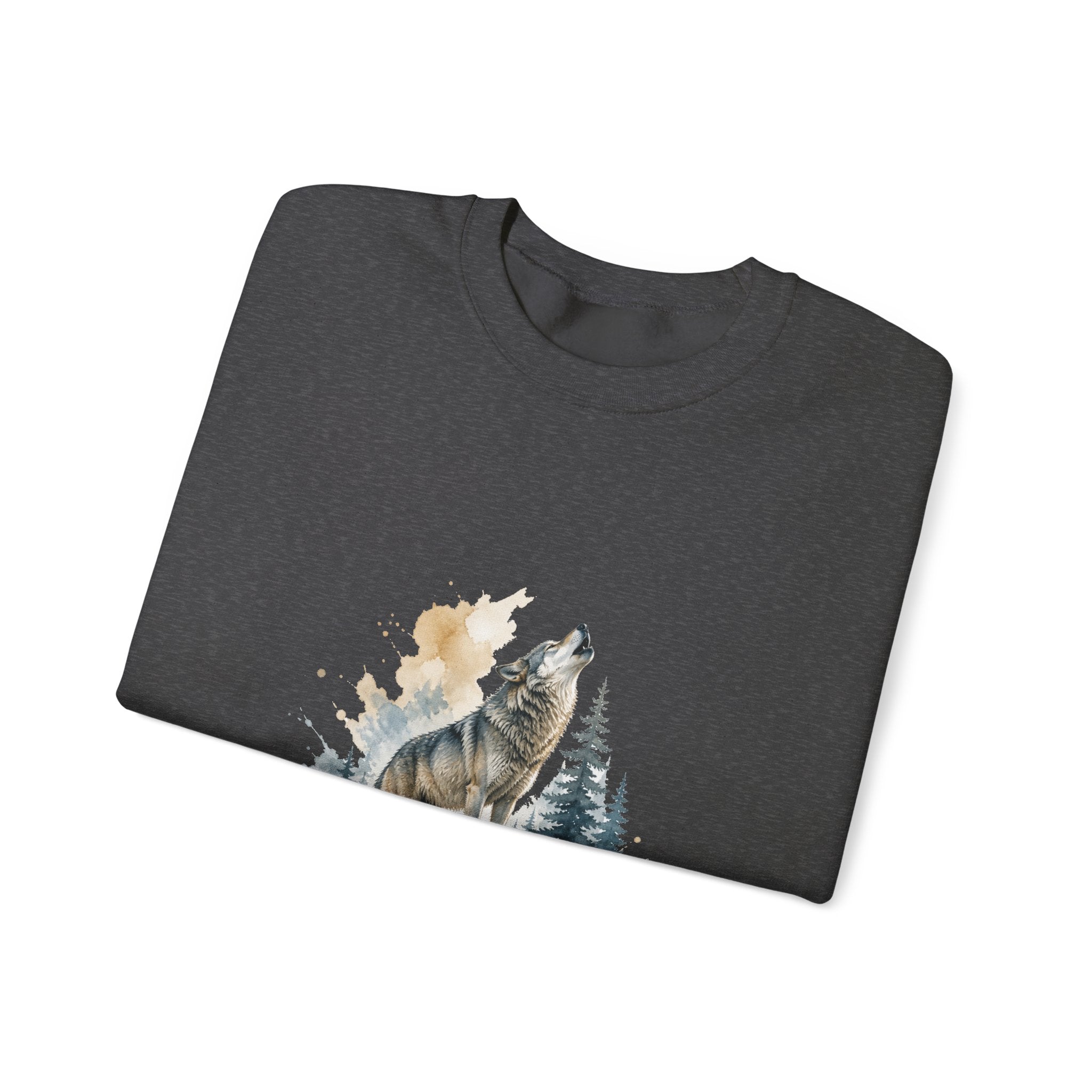 Matching Couple Sweatshirt - Wolf & Dove Matching Couple Premium Fleece Sweatshirt Watercolor Art His Hers Birthday Gift - Design A