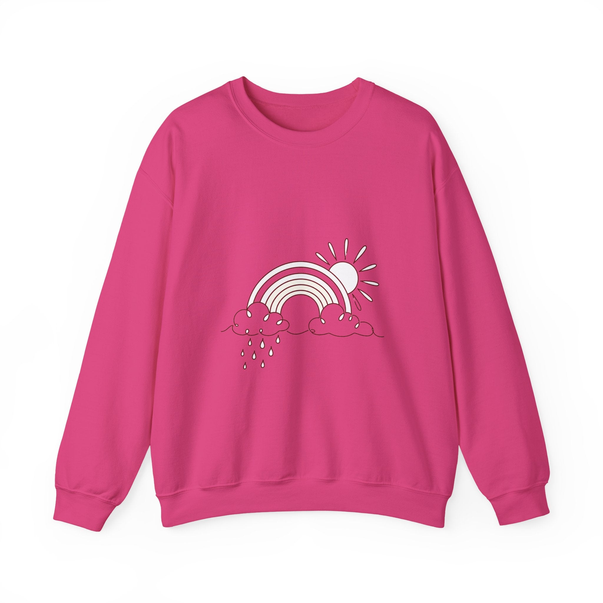 Matching Couple Sweatshirt - Storm & Rainbow Matching Couple Crewneck Sweatshirt Minimalist Art His Hers Valentine Gift - Design B