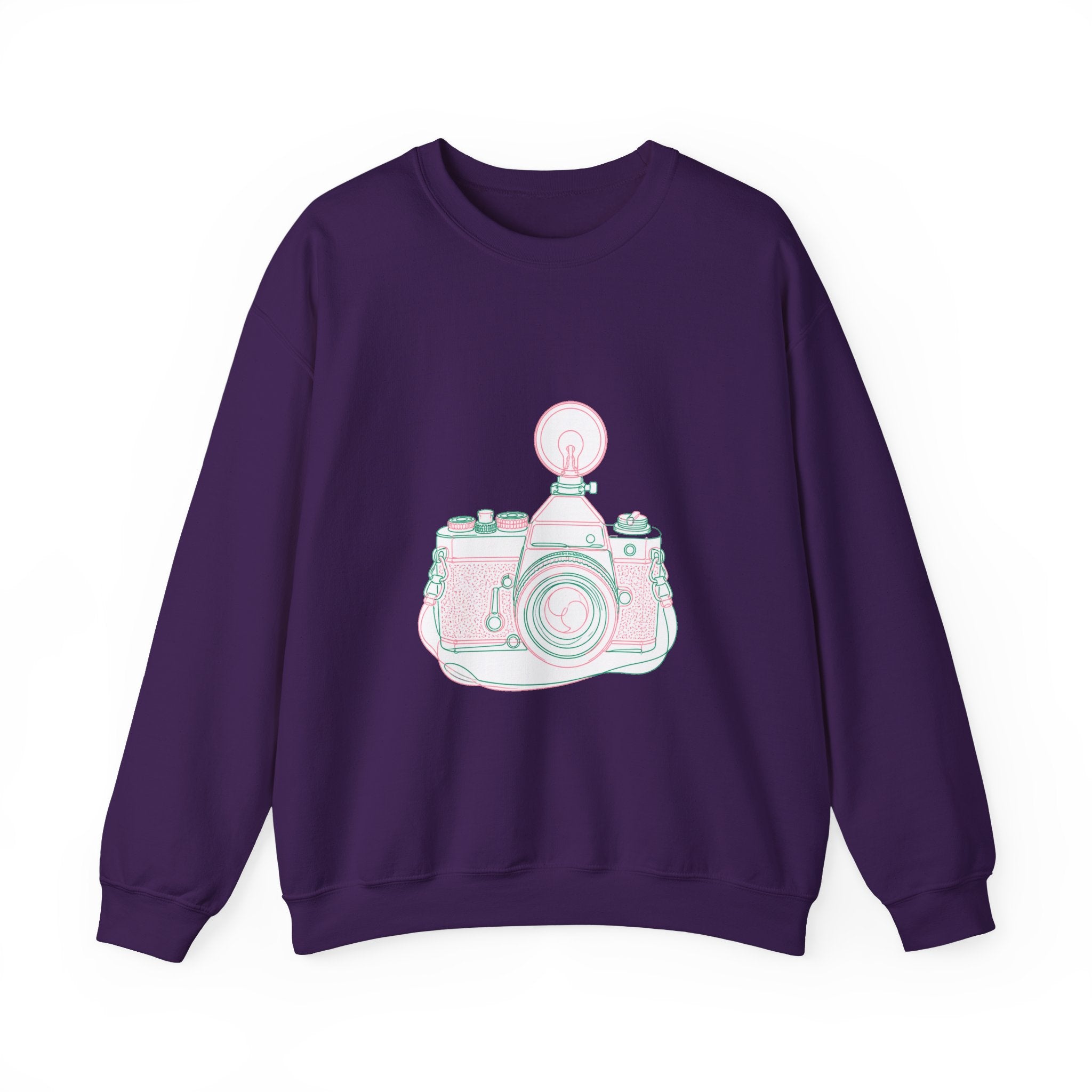 Matching Couple Sweatshirt - Camera & Film Matching Couple Crewneck Sweatshirt Minimalist Art His Hers Valentine Gift - Design A