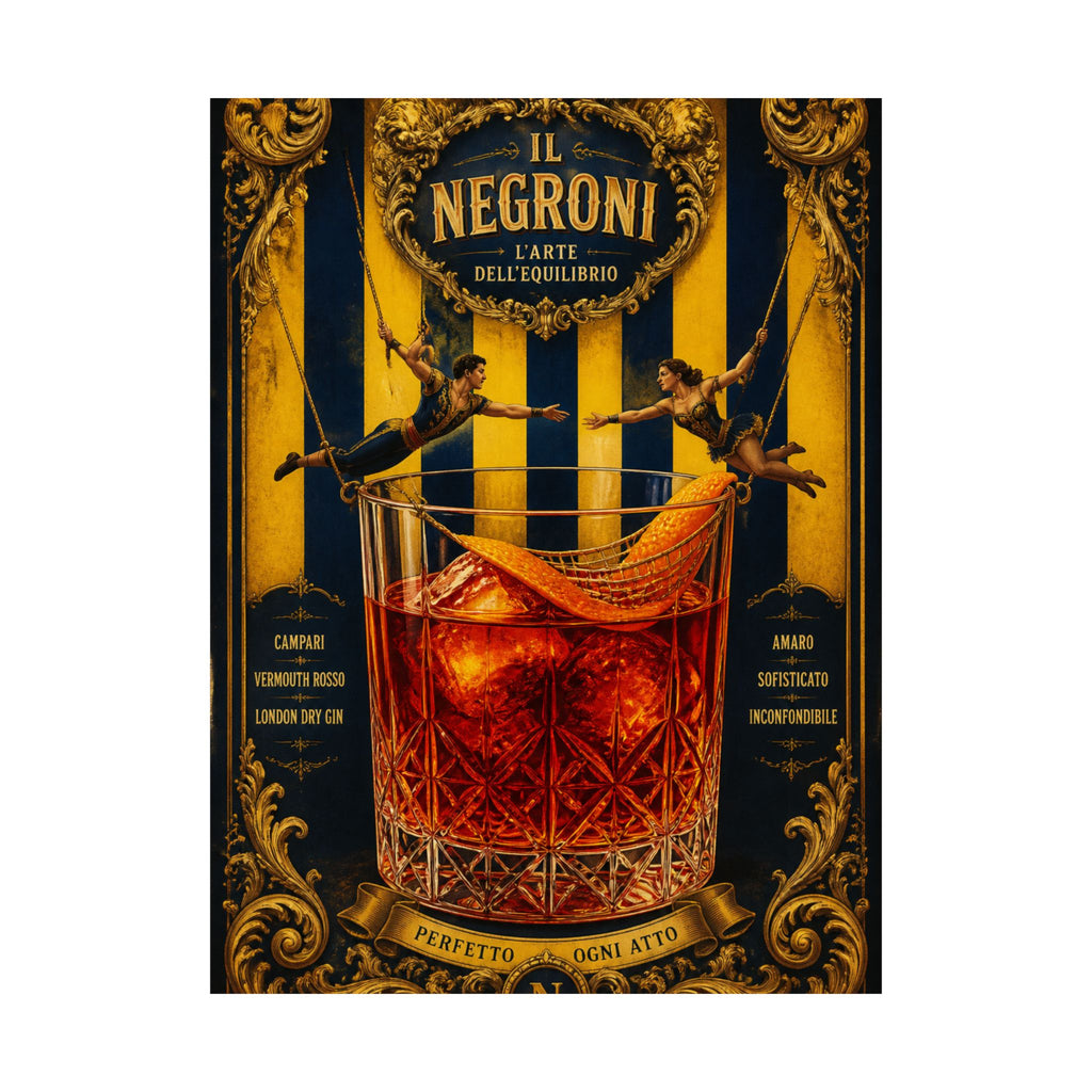 Negroni Trapeze Act Wall Art Poster 18×24 Baroque Home Office Decor Maximalist Print