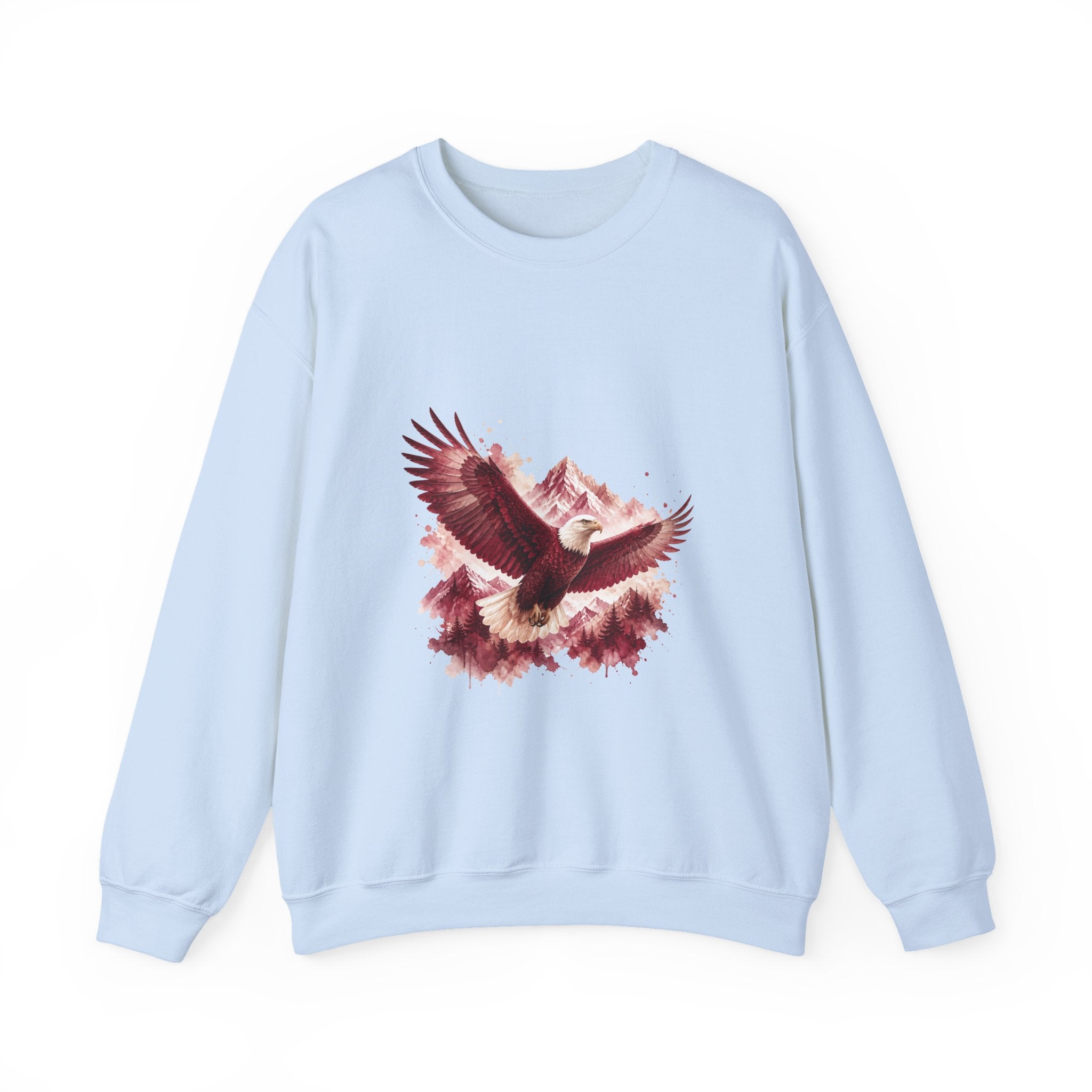 Matching Couple Sweatshirt - Eagle & Whale Matching Couple Crewneck Sweatshirt Watercolor Art His Hers Engagement Gift - Design A
