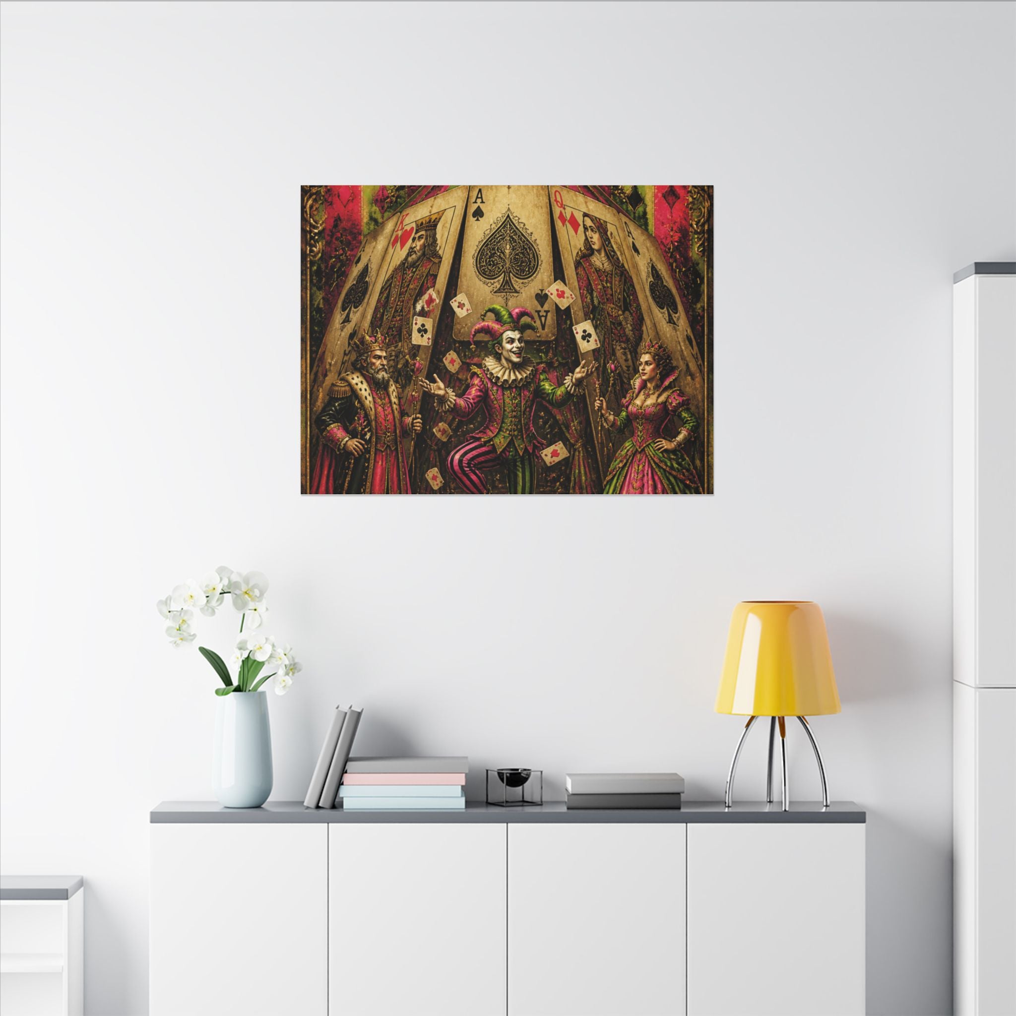 Playing Cards Tent Wall Art Canvas 16×20 Baroque Home Office Decor Maximalist Print