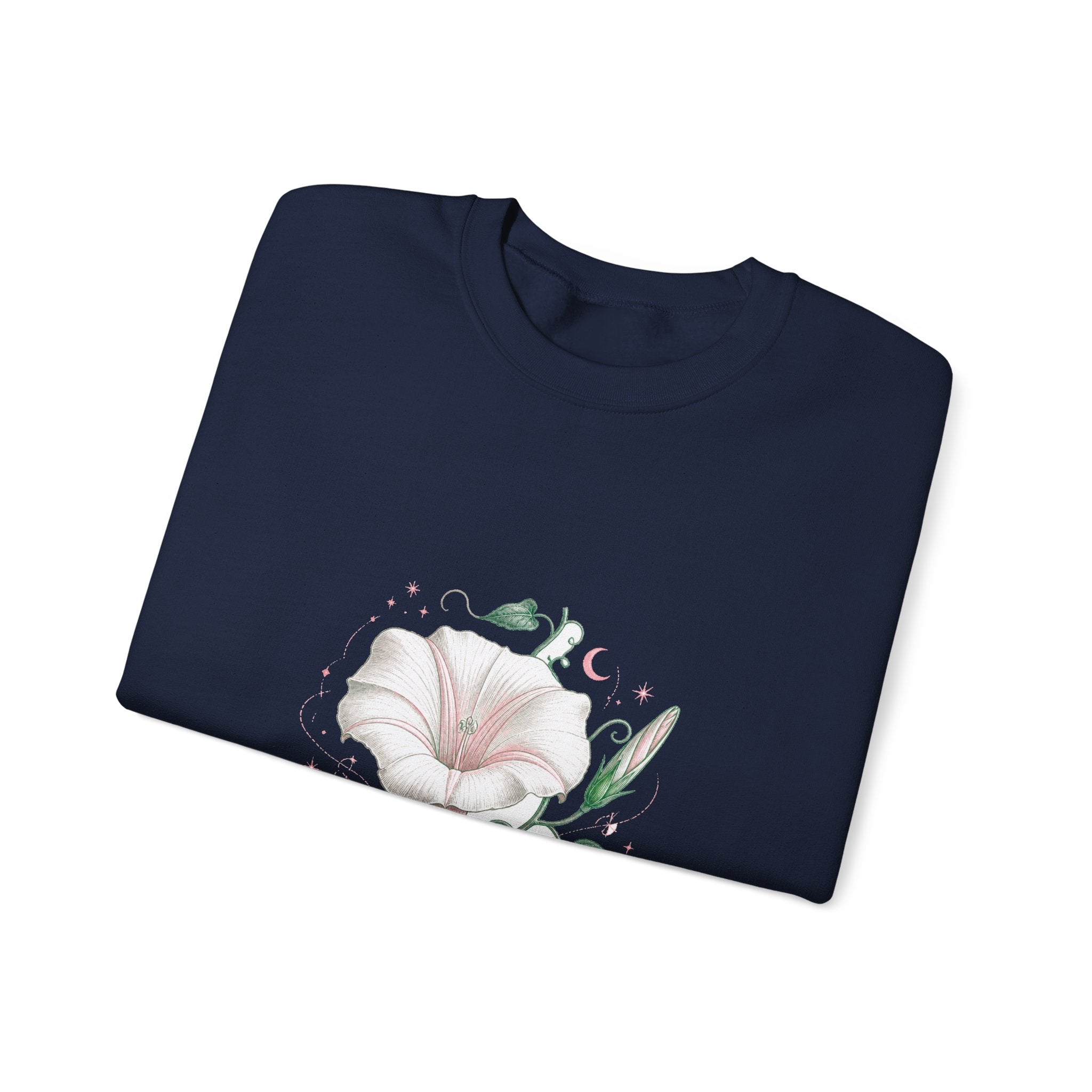 Matching Couple Sweatshirt - Sunflower & Moonflower Matching Couple Crewneck Sweatshirt Vintage Art His Hers Wedding Gift - Design B