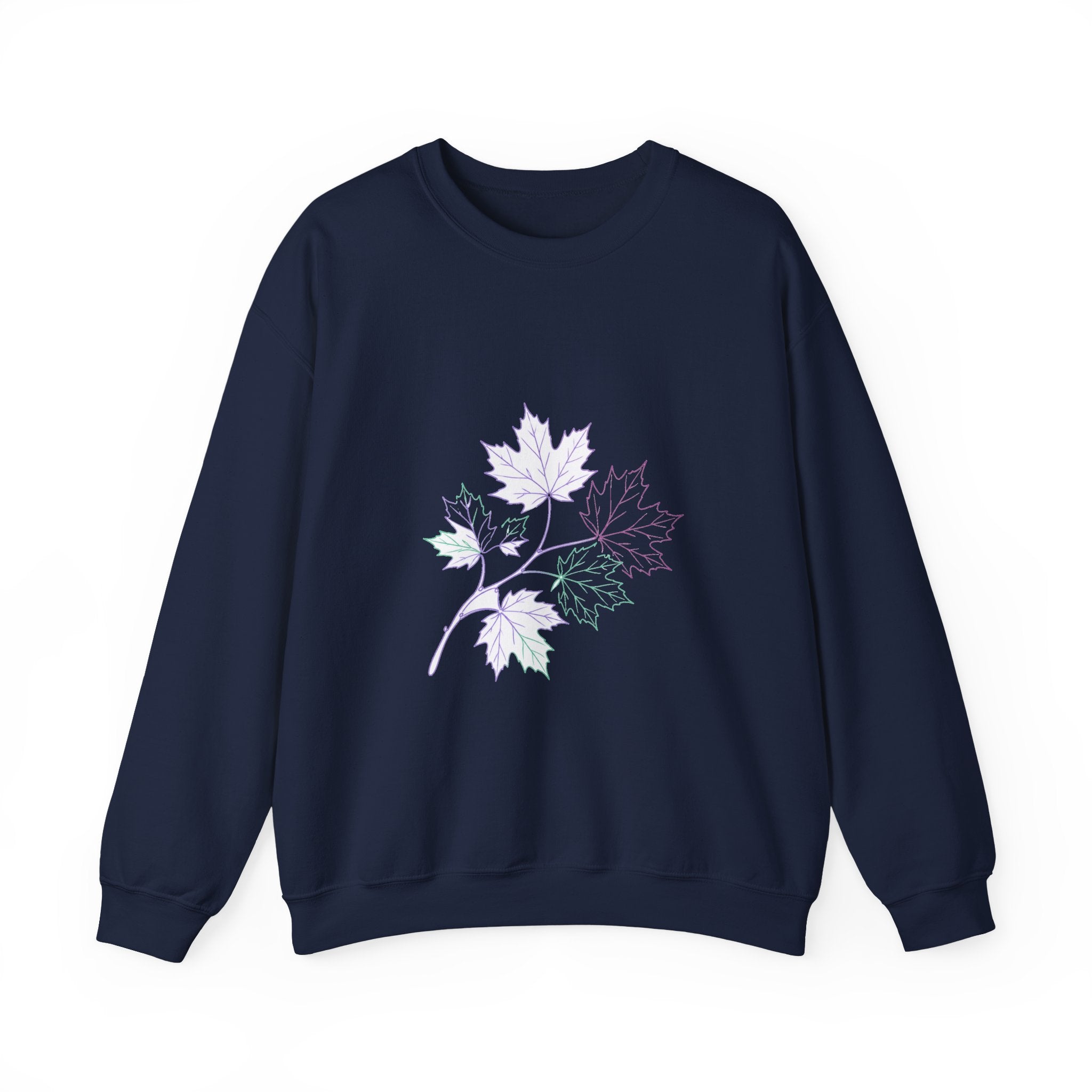 Matching Couple Sweatshirt - Cherry Blossom & Maple Leaf Matching Couple Crewneck Sweatshirt Minimalist Art His Hers Valentine Gift - Design B