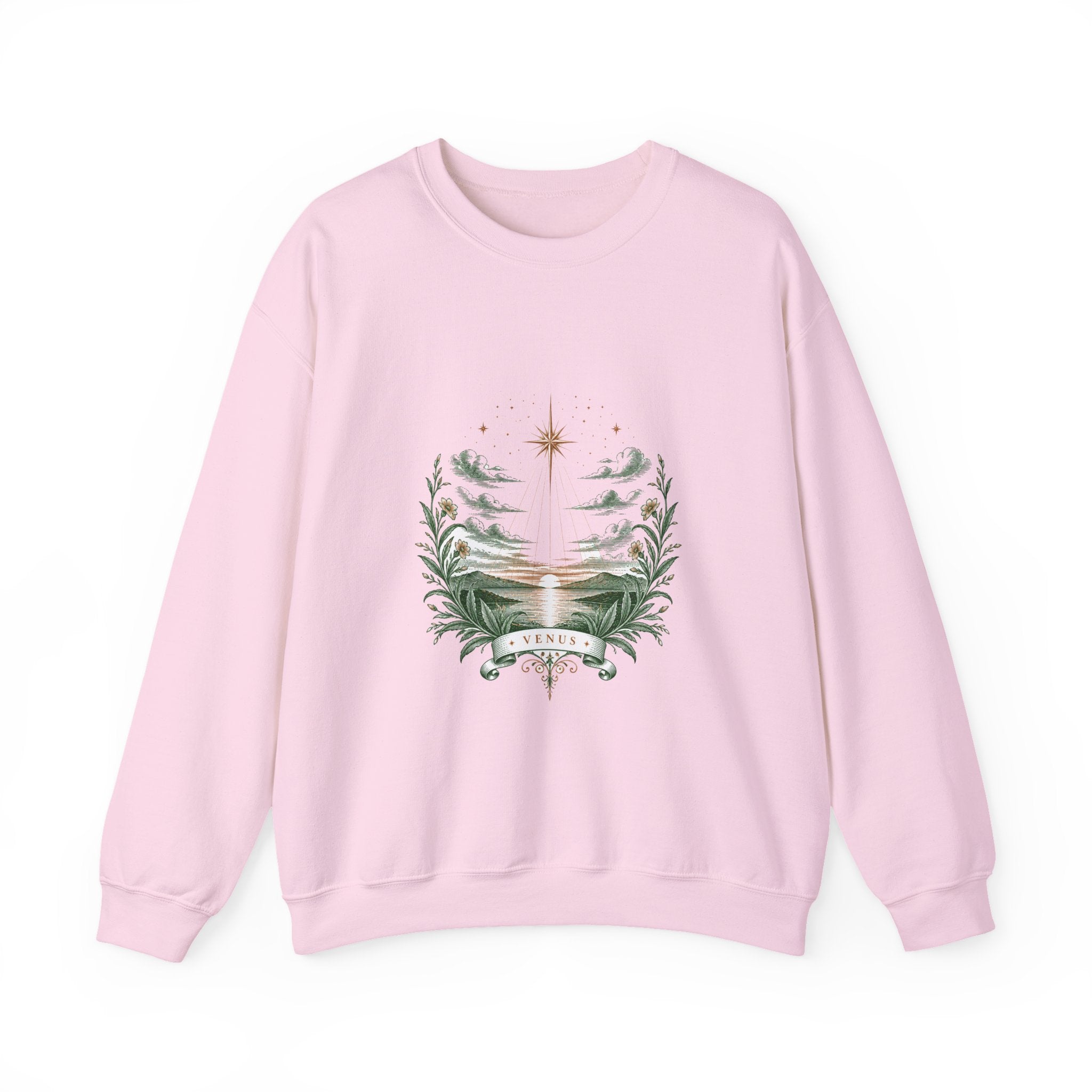 Matching Couple Sweatshirt - Evening & Morning Star Matching Couple Premium Fleece Sweatshirt Vintage Art His Hers Honeymoon Gift - Design A
