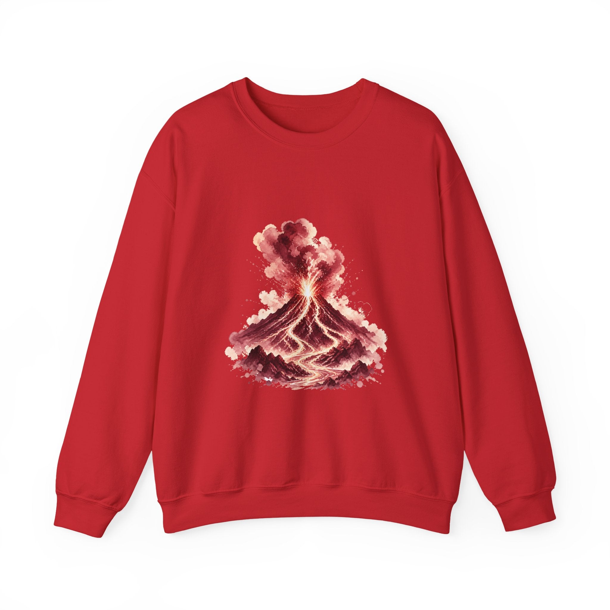 Matching Couple Sweatshirt - Volcano & Glacier Matching Couple Comfort Colors Crew Watercolor Art His Hers Birthday Gift - Design A