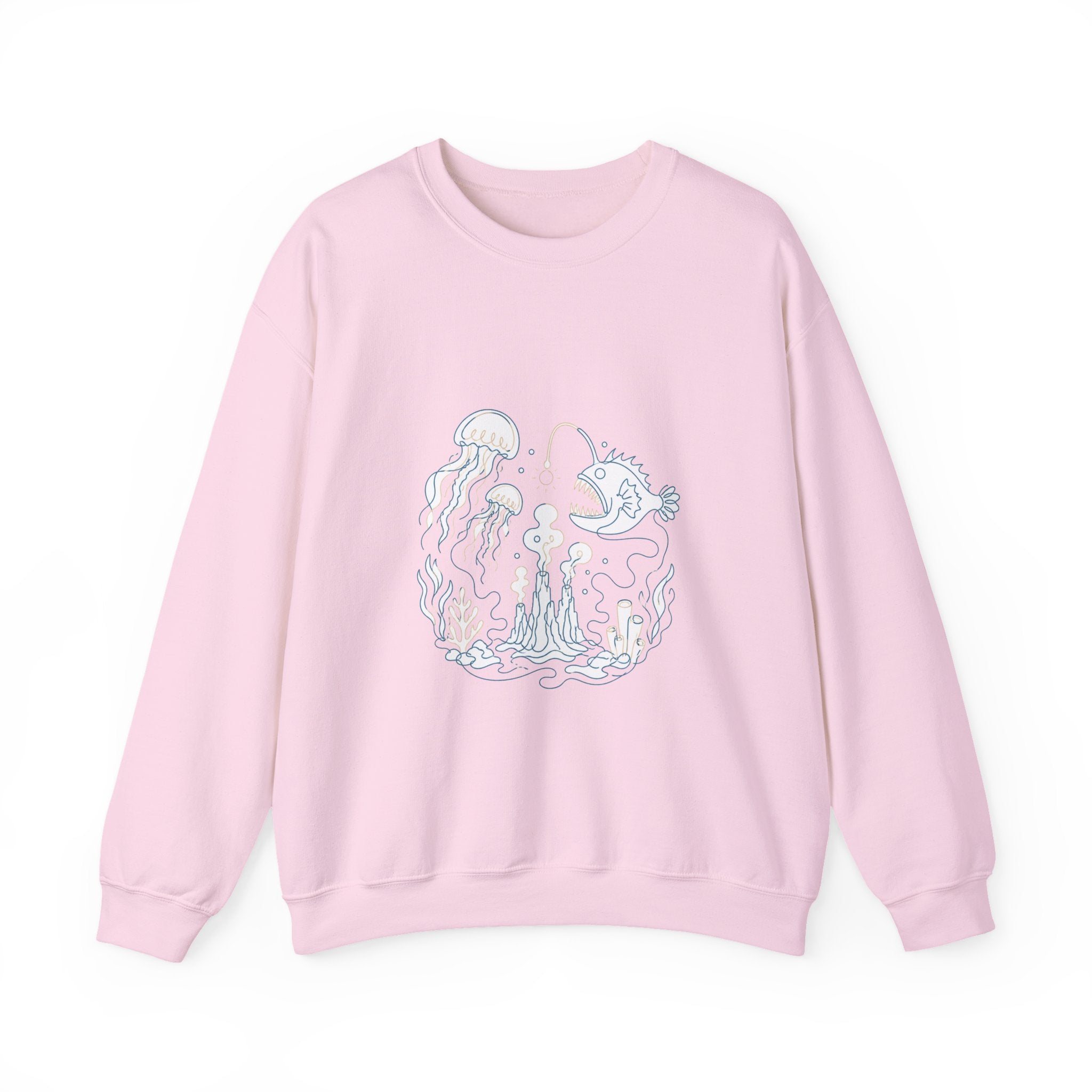 Matching Couple Sweatshirt - Coral Reef & Deep Sea Matching Couple Comfort Colors Crew Minimalist Art His Hers Christmas Gift - Design B