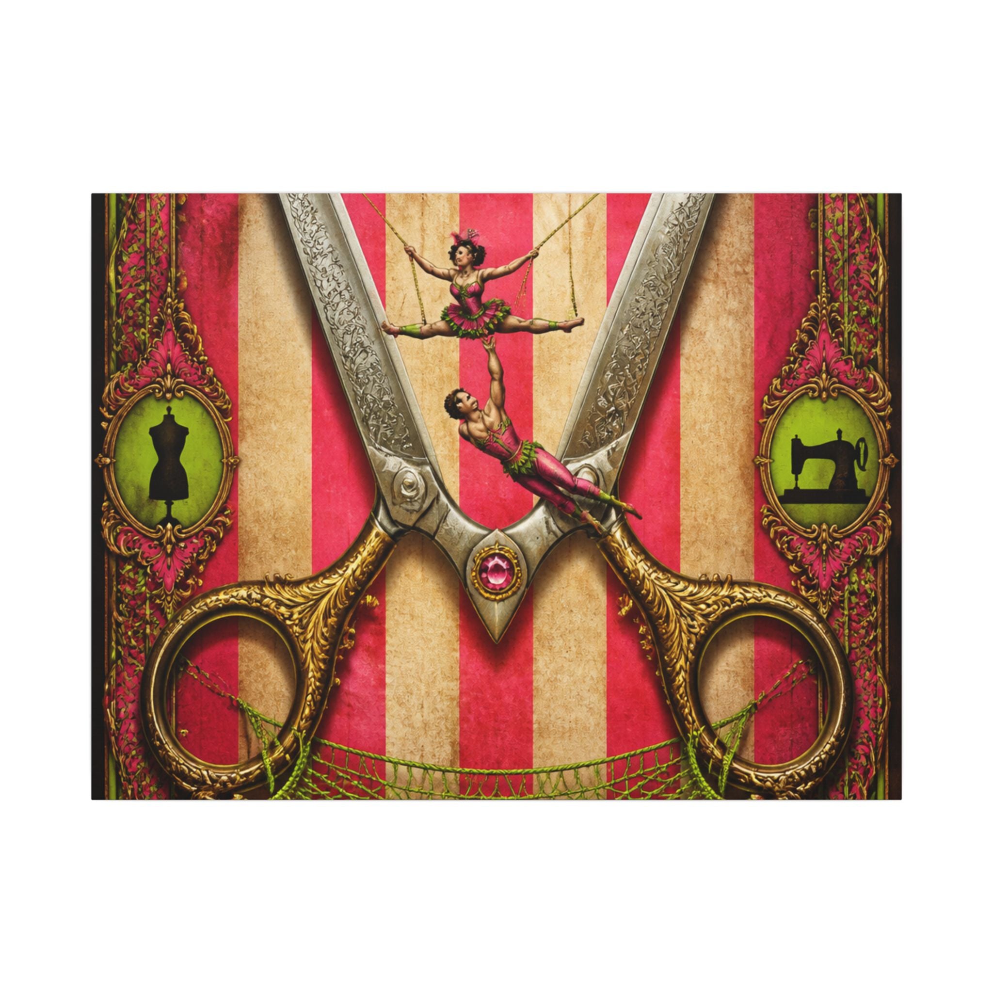 Giant Scissors Trapeze Wall Art Canvas 24×36 Baroque Studio Decor Maximalist Print