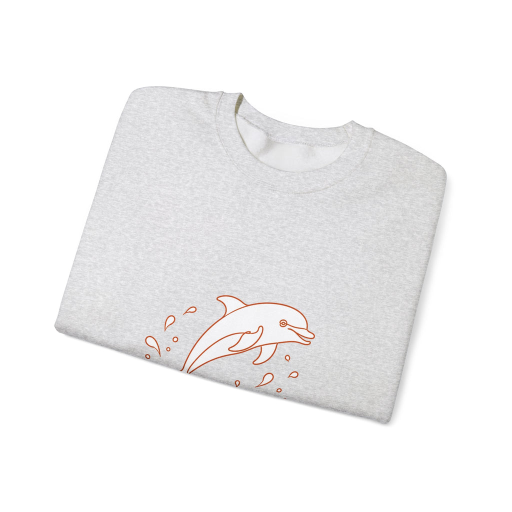 Matching Couple Sweatshirt - Shark & Dolphin Matching Couple Crewneck Sweatshirt Minimalist Art His Hers Valentine Gift - Design B