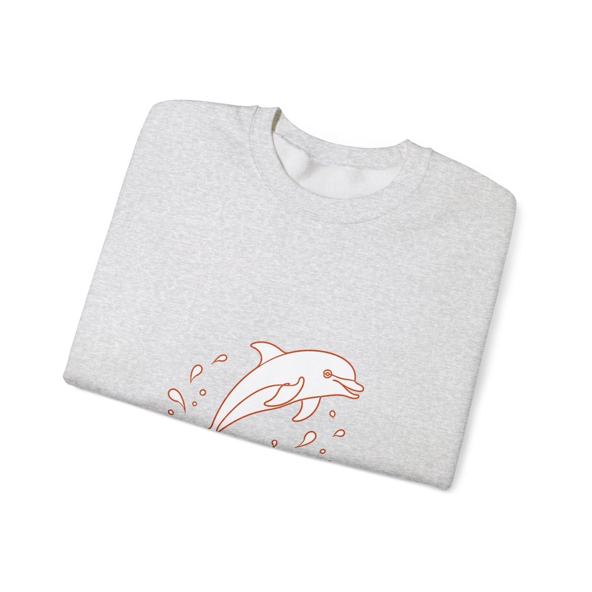 Matching Couple Sweatshirt - Shark & Dolphin Matching Couple Crewneck Sweatshirt Minimalist Art His Hers Valentine Gift - Design B