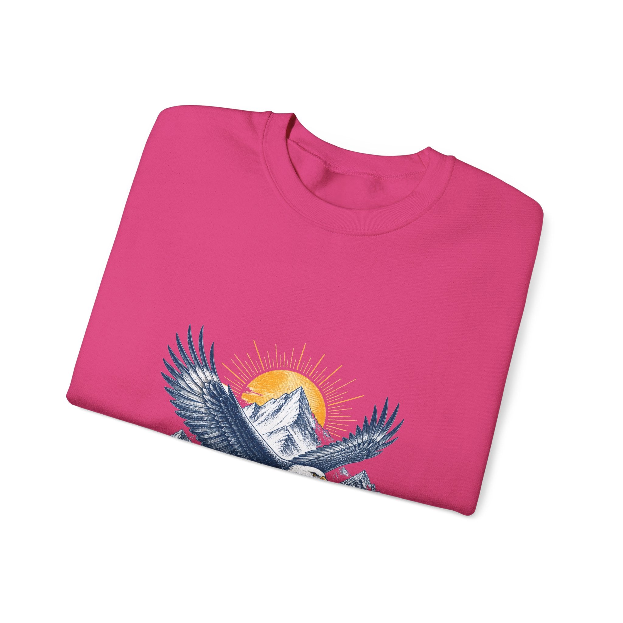 Matching Couple Sweatshirt - Eagle & Whale Matching Couple Premium Fleece Sweatshirt Hand-Drawn Art His Hers Anniversary Gift - Design A