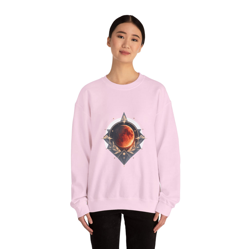 Matching Couple Sweatshirt - Solar & Lunar Eclipse Matching Couple Premium Fleece Sweatshirt Geometric Art His Hers Love Gift - Design B