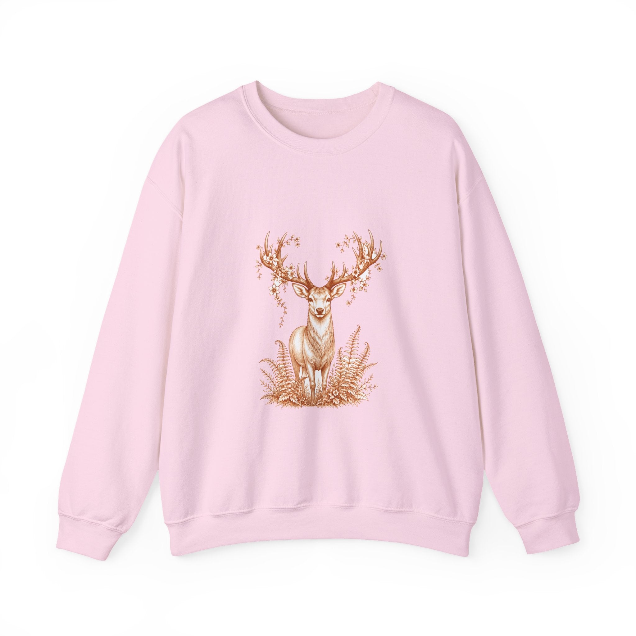 Matching Couple Sweatshirt - Bear & Deer Matching Couple Crewneck Sweatshirt Hand-Drawn Art His Hers Best Friend Gift - Design B