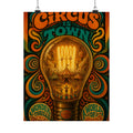 Light Bulb Circus Wall Art Poster 18×24 Psychedelic Cafe Decor Maximalist Print