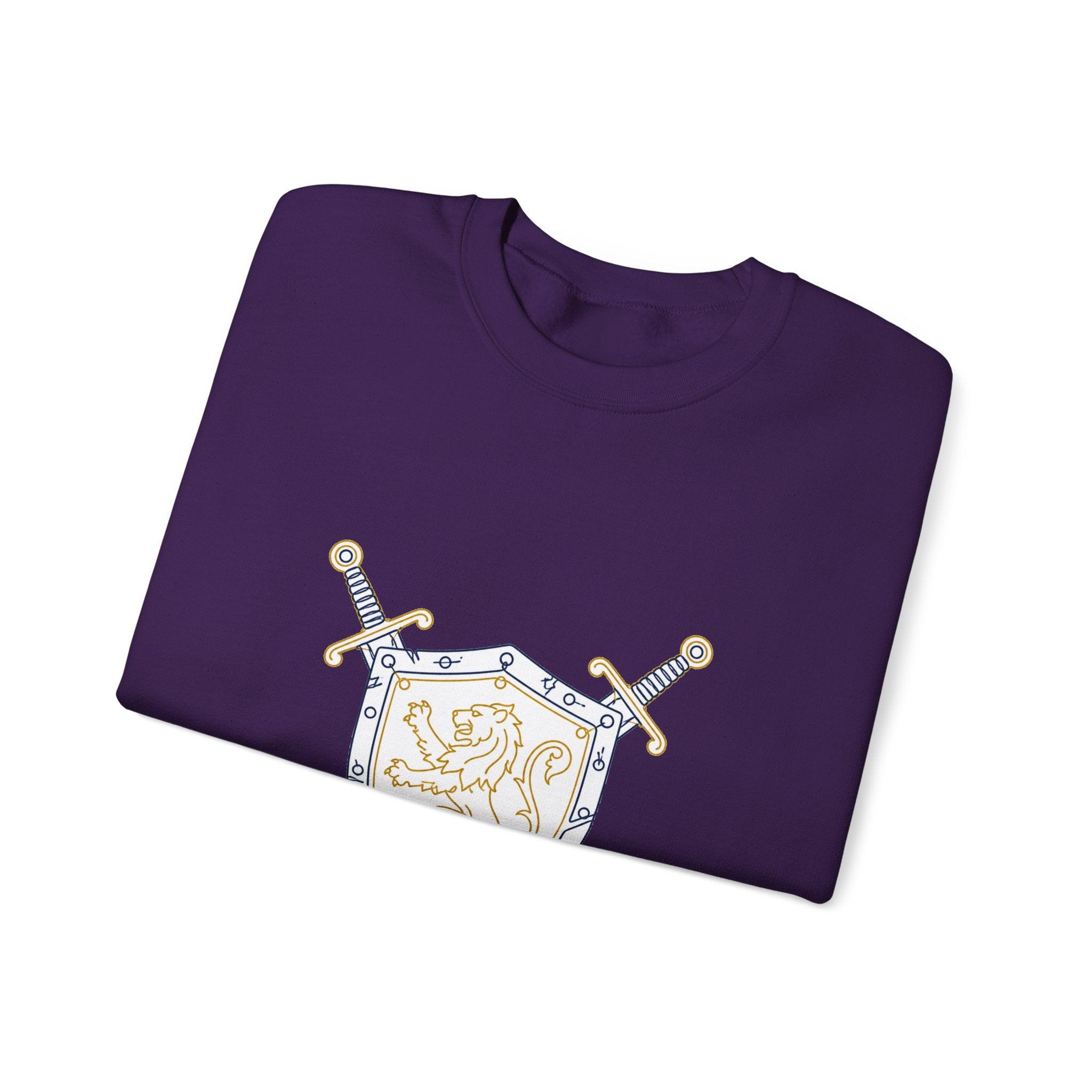 Matching Couple Sweatshirt - Crown & Shield Matching Couple Crewneck Sweatshirt Minimalist Art His Hers Valentine Gift - Design B