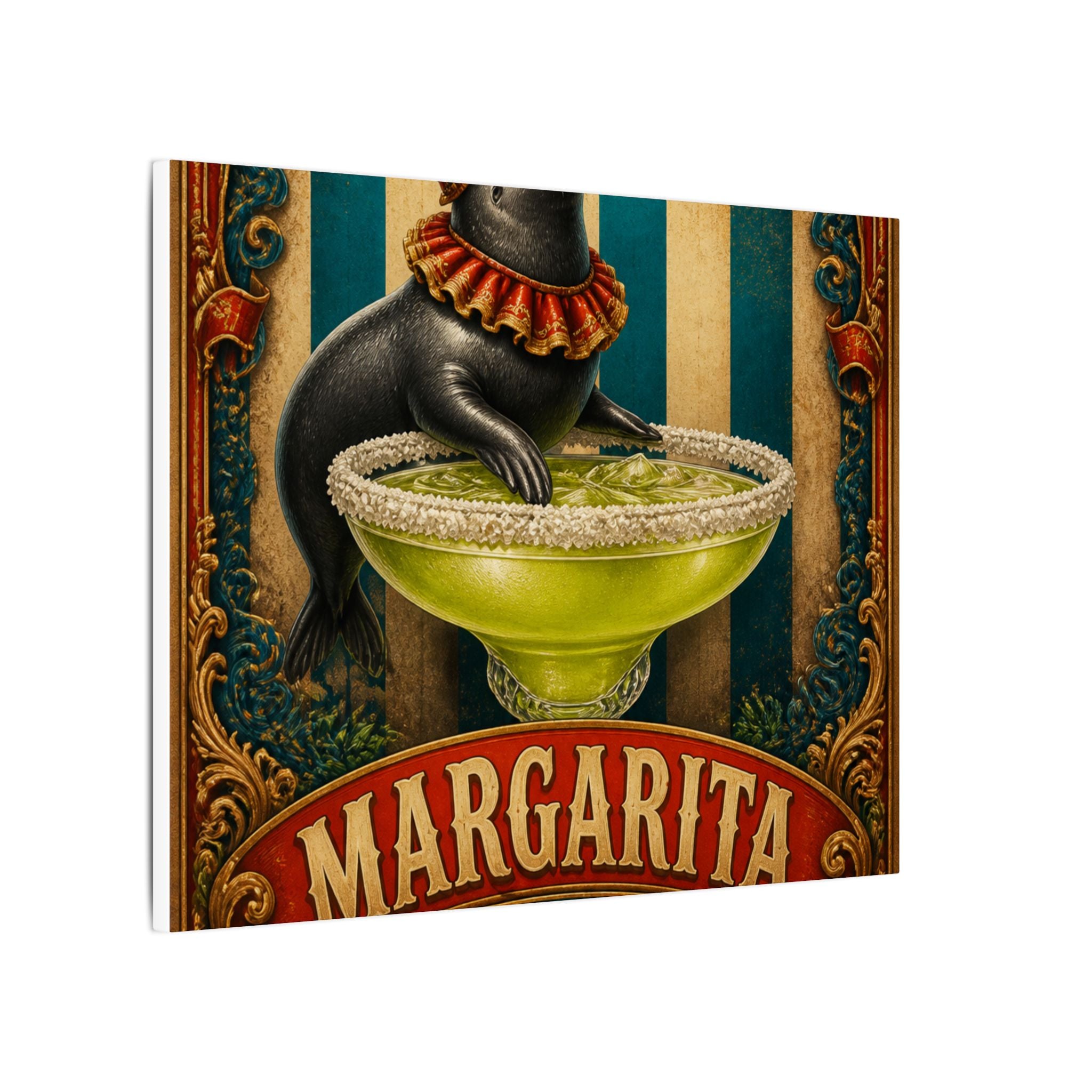 Margarita Balancing Seal Wall Art Canvas 24×36 Baroque Studio Decor Maximalist Print