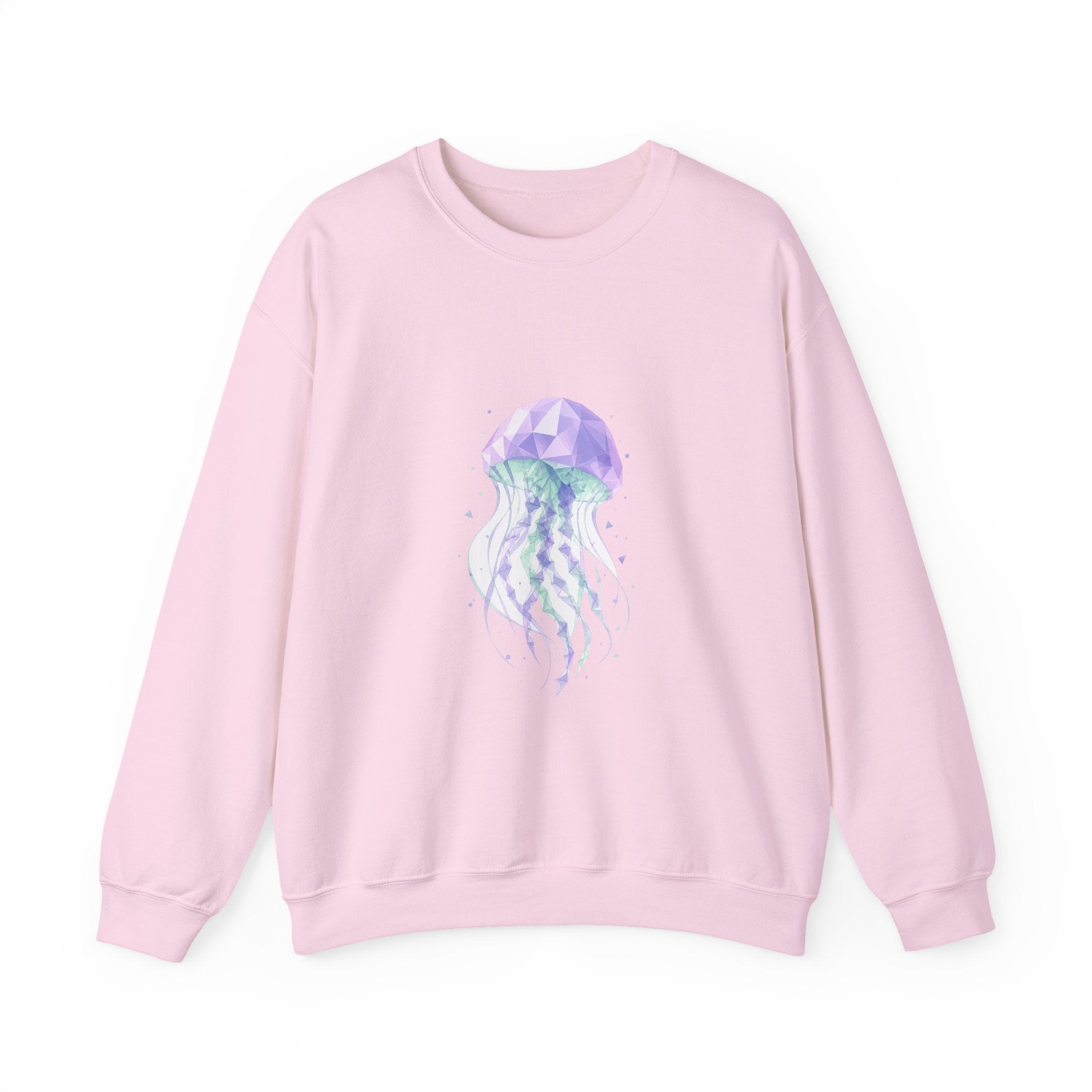 Matching Couple Sweatshirt - Octopus & Jellyfish Matching Couple Crewneck Sweatshirt Geometric Art His Hers Couple Gift - Design B