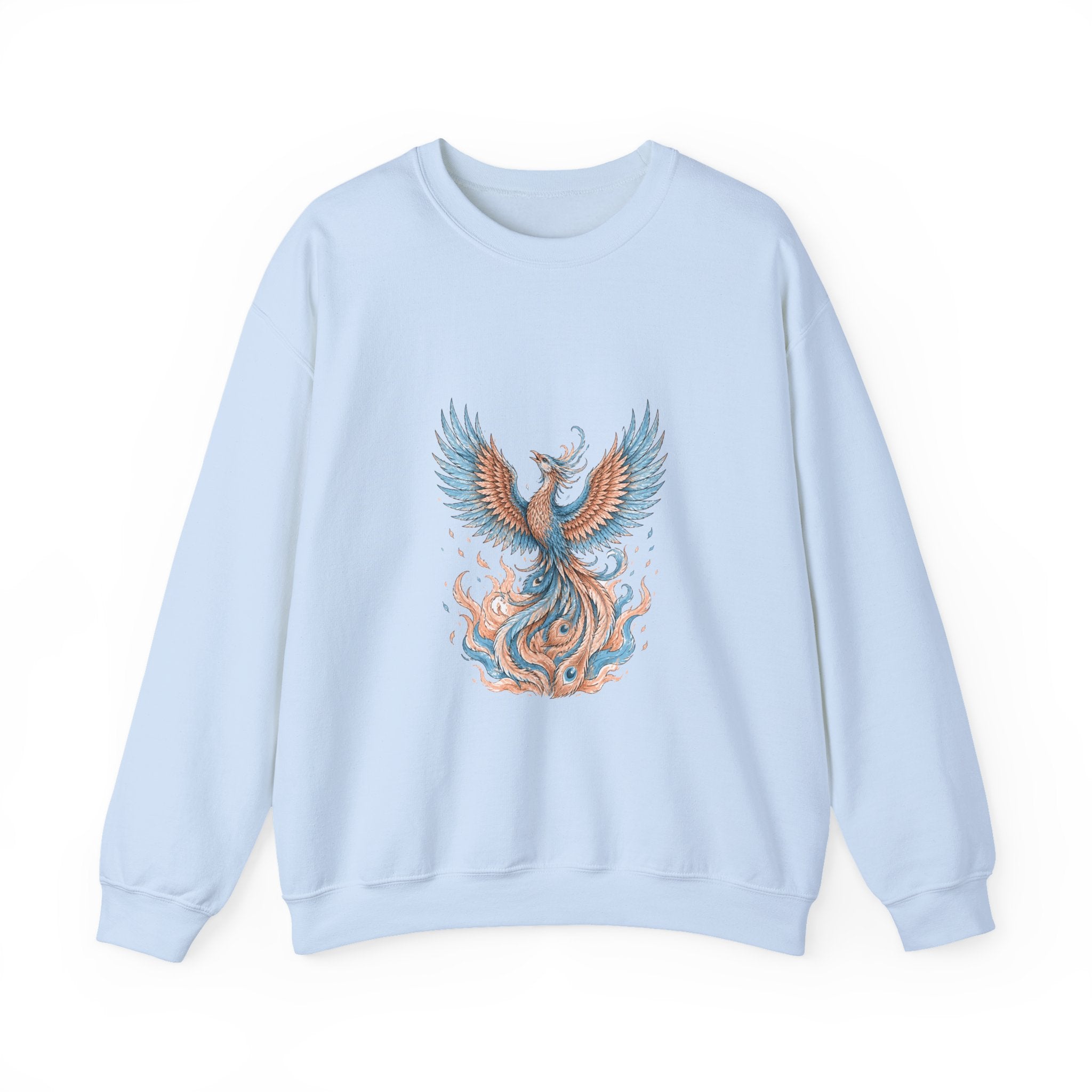 Matching Couple Sweatshirt - Dragon & Phoenix Matching Couple Premium Fleece Sweatshirt Hand-Drawn Art His Hers Anniversary Gift - Design B