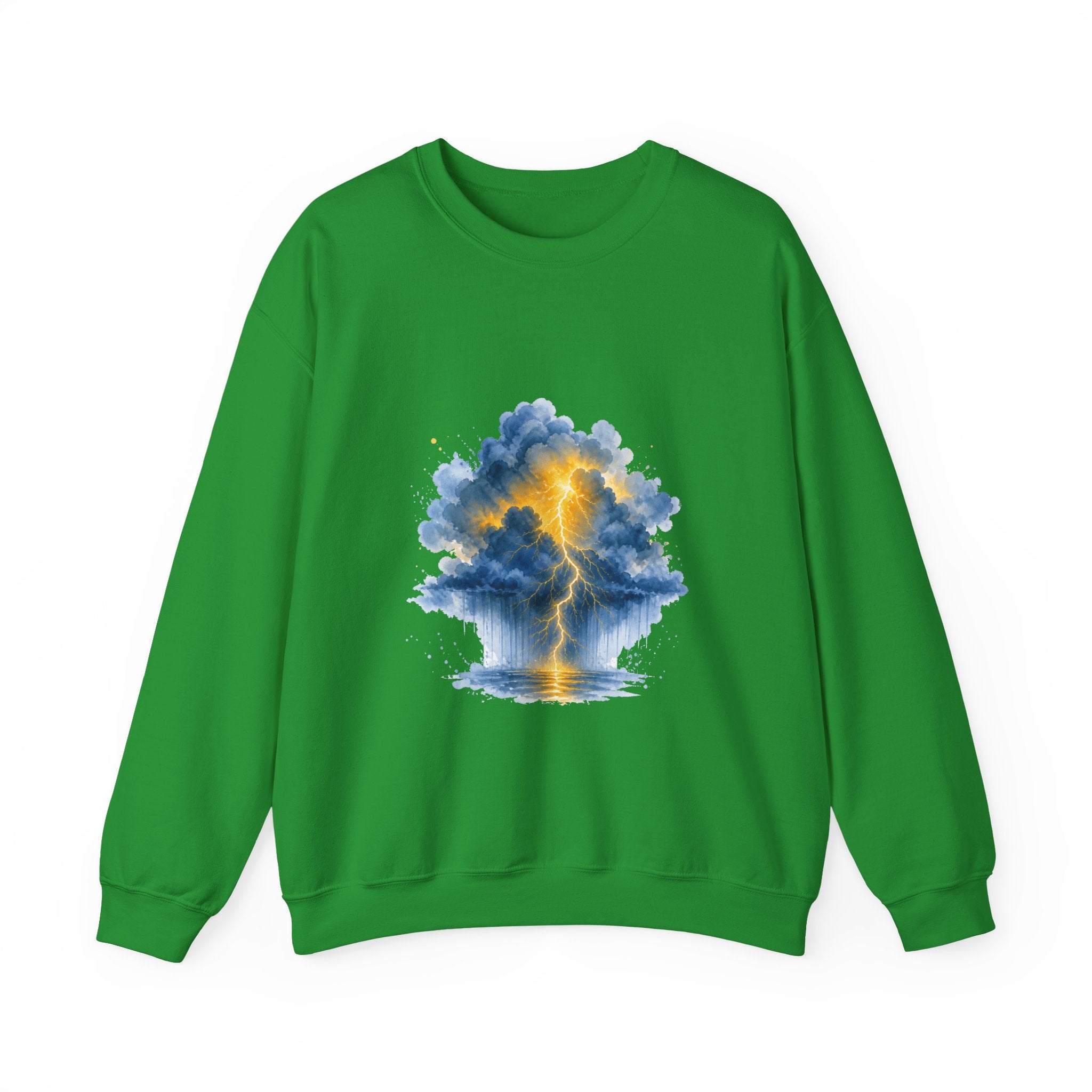 Matching Couple Sweatshirt - Storm & Rainbow Matching Couple Premium Fleece Sweatshirt Watercolor Art His Hers Birthday Gift - Design A