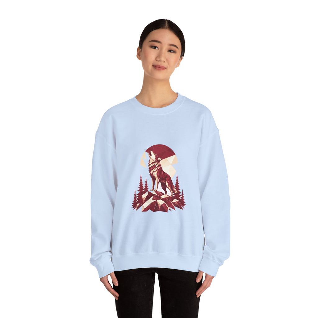 Matching Couple Sweatshirt - Wolf & Dove Matching Couple Comfort Colors Crew Geometric Art His Hers Love Gift - Design A