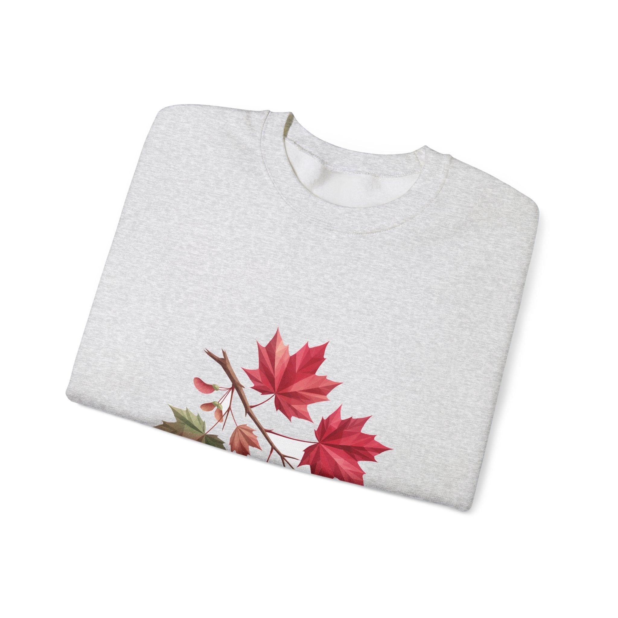 Matching Couple Sweatshirt - Cherry Blossom & Maple Leaf Matching Couple Premium Fleece Sweatshirt Geometric Art His Hers Love Gift - Design B