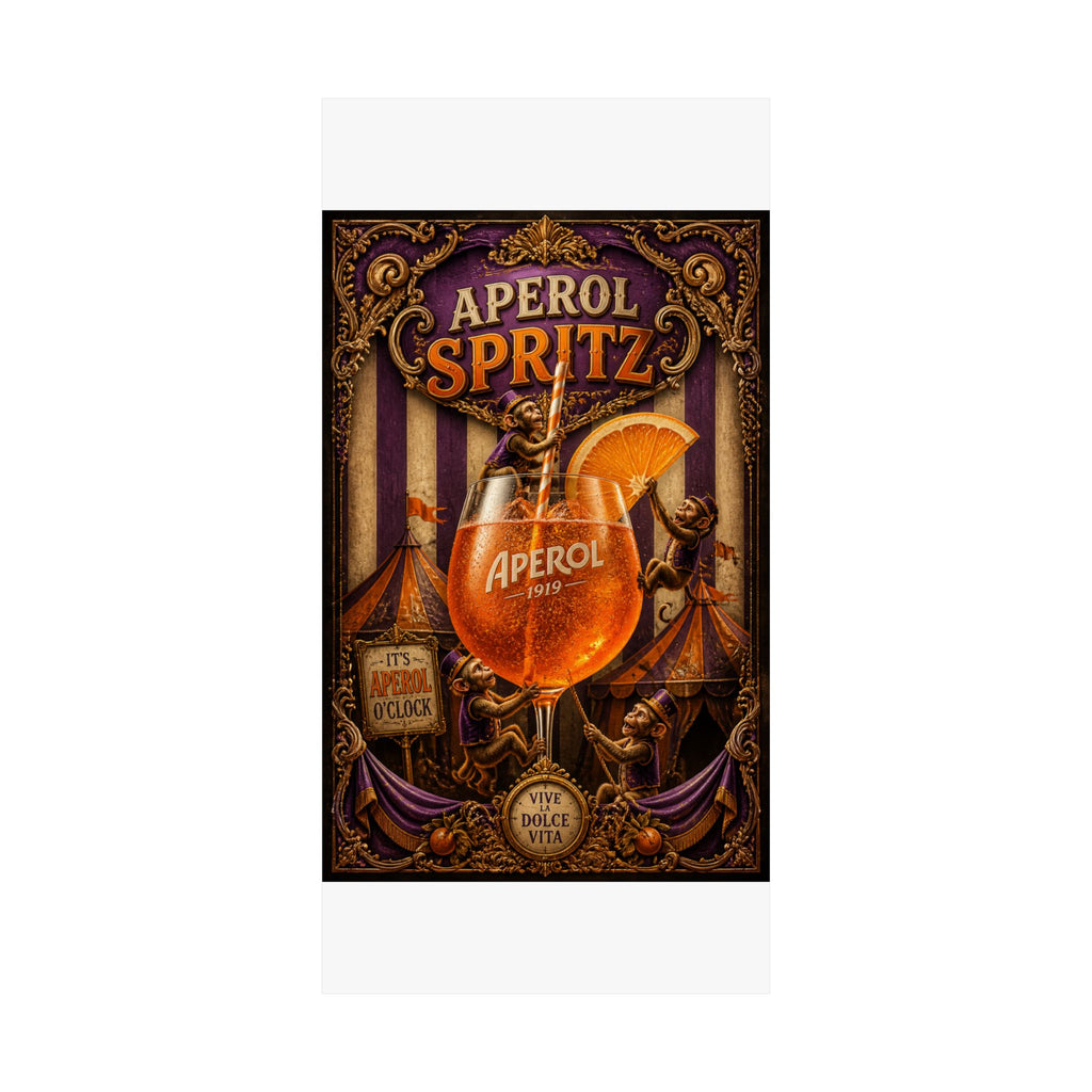 Aperol Spritz Monkeys Wall Art Poster 24×36 Baroque Studio Decor Maximalist Print