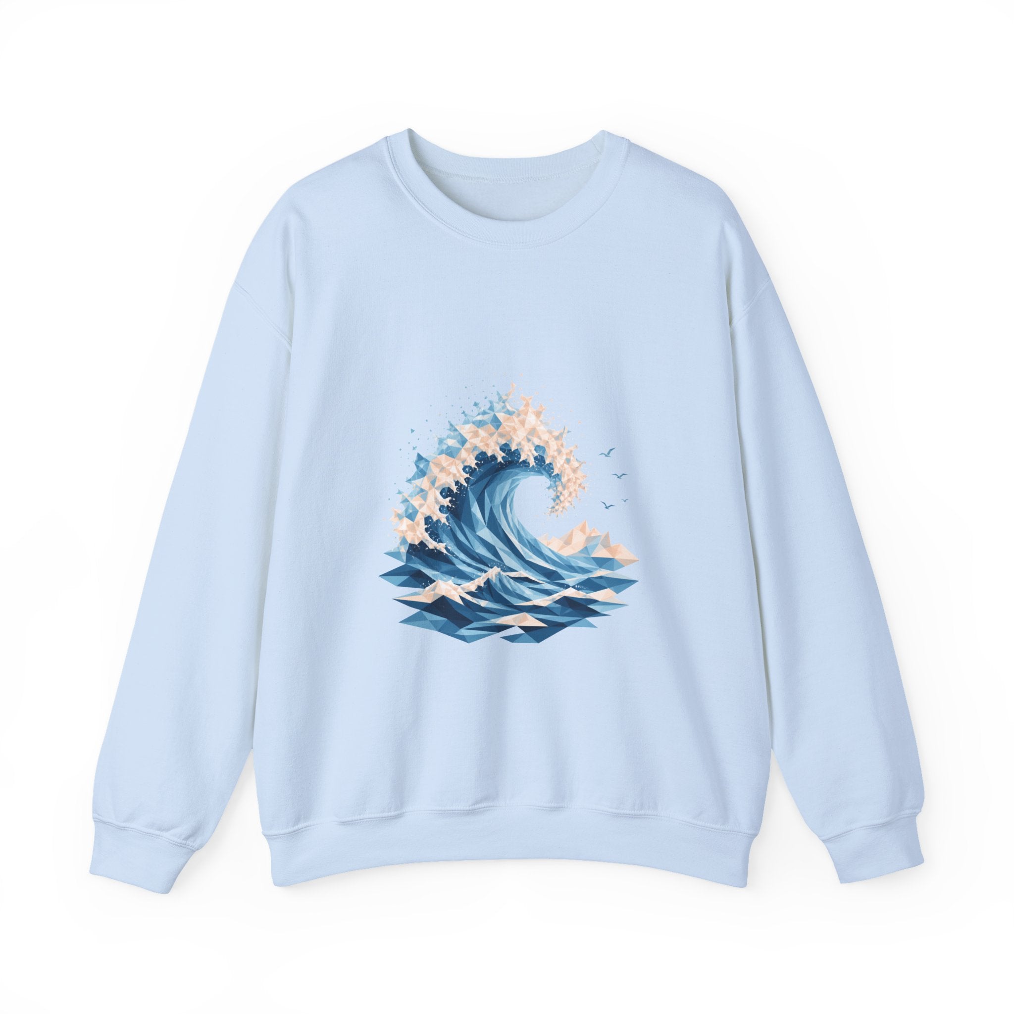 Matching Couple Sweatshirt - Mountain & Ocean Matching Couple Comfort Colors Crew Geometric Art His Hers Love Gift - Design B