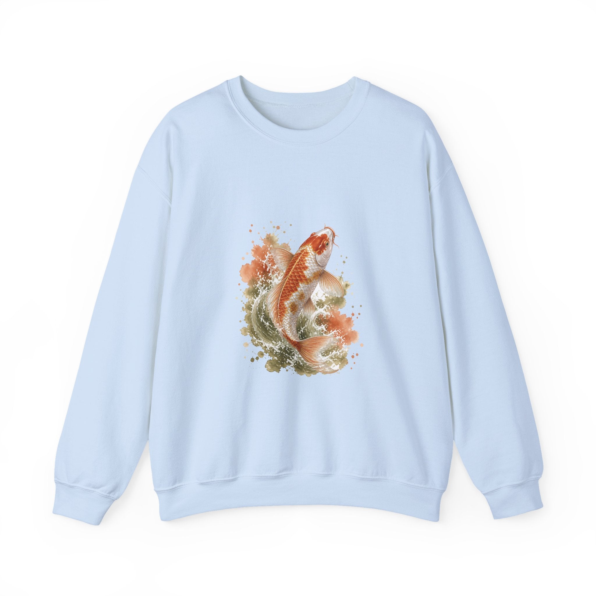 Matching Couple Sweatshirt - Koi Fish Yin Yang Matching Couple Comfort Colors Crew Watercolor Art His Hers Birthday Gift - Design A