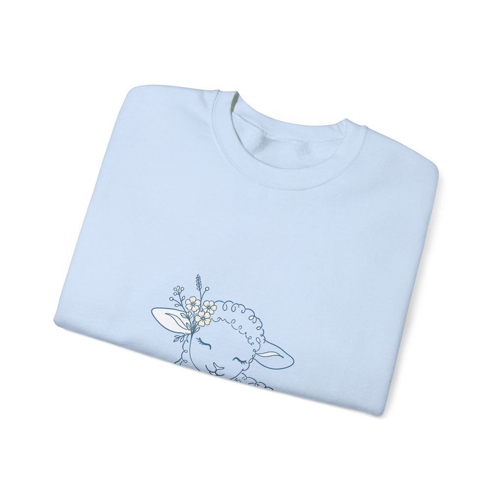 Matching Couple Sweatshirt - Lion & Lamb Matching Couple Crewneck Sweatshirt Minimalist Art His Hers Valentine Gift - Design B