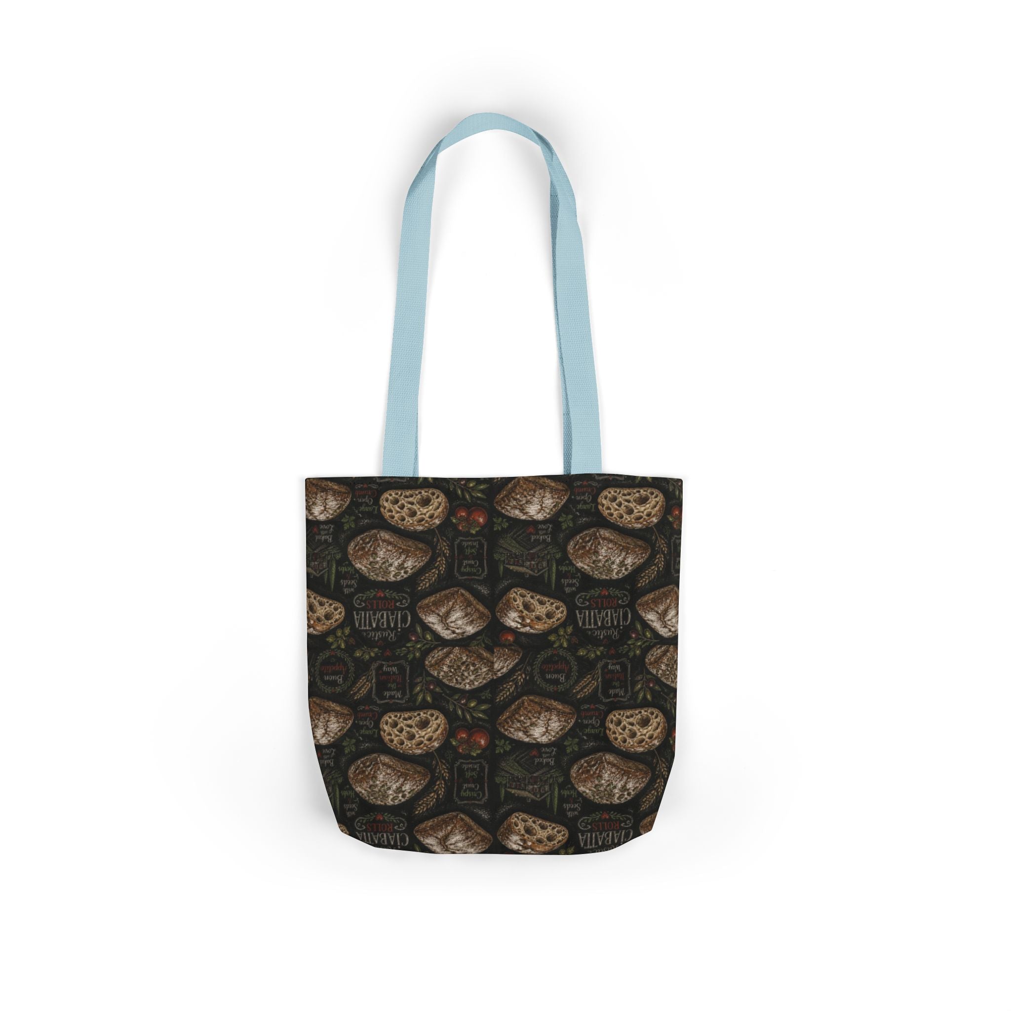 Ciabatta Rolls Canvas Tote Bag Mediterranean Kitchen Chalk Art Design Italian Cottagecore Gift