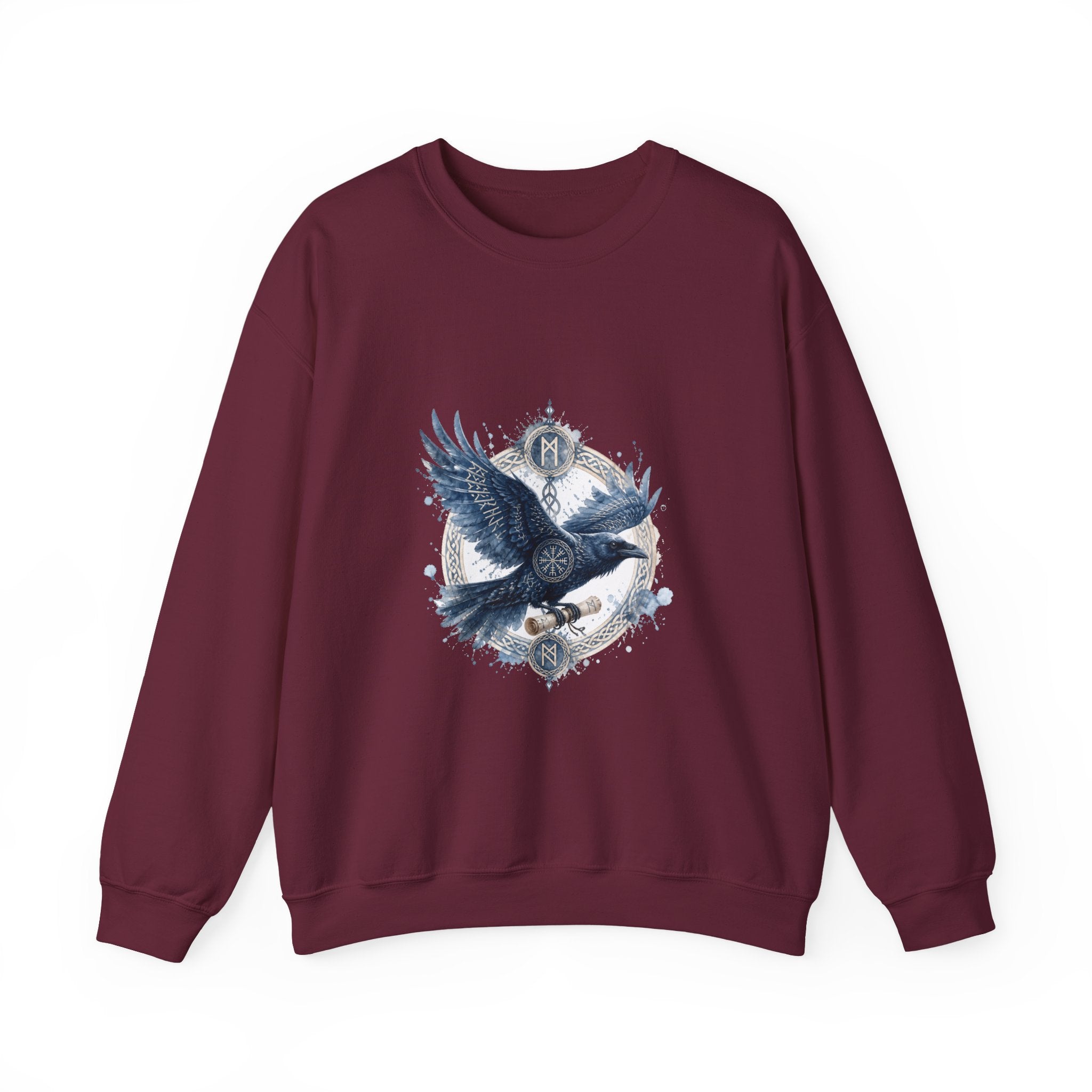 Matching Couple Sweatshirt - Huginn & Muninn Matching Couple Comfort Colors Crew Watercolor Art His Hers Birthday Gift - Design B