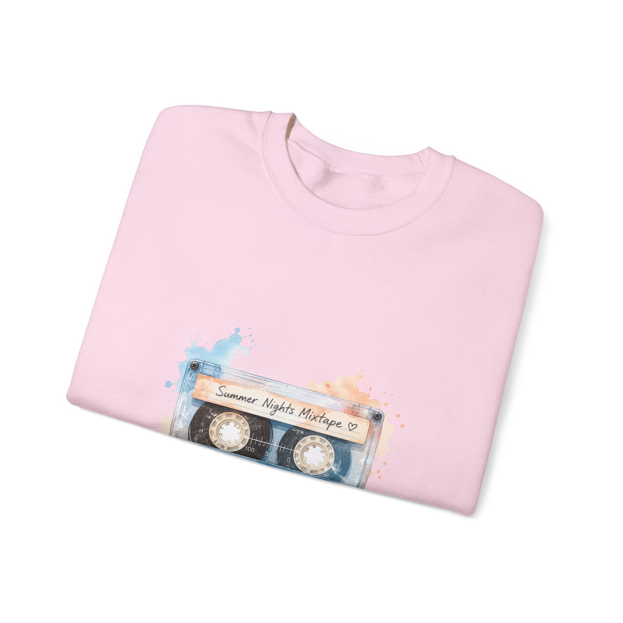 Matching Couple Sweatshirt - Vinyl & Cassette Matching Couple Comfort Colors Crew Watercolor Art His Hers Birthday Gift - Design B