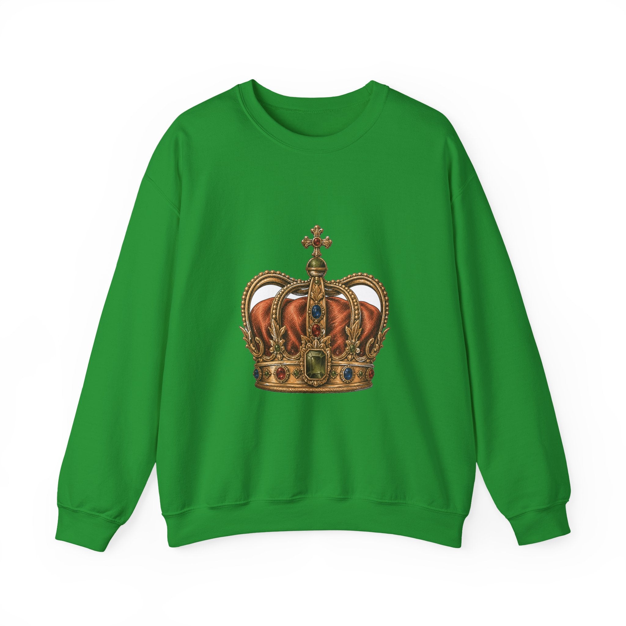 Matching Couple Sweatshirt - Crown & Shield Matching Couple Premium Fleece Sweatshirt Hand-Drawn Art His Hers Anniversary Gift - Design A