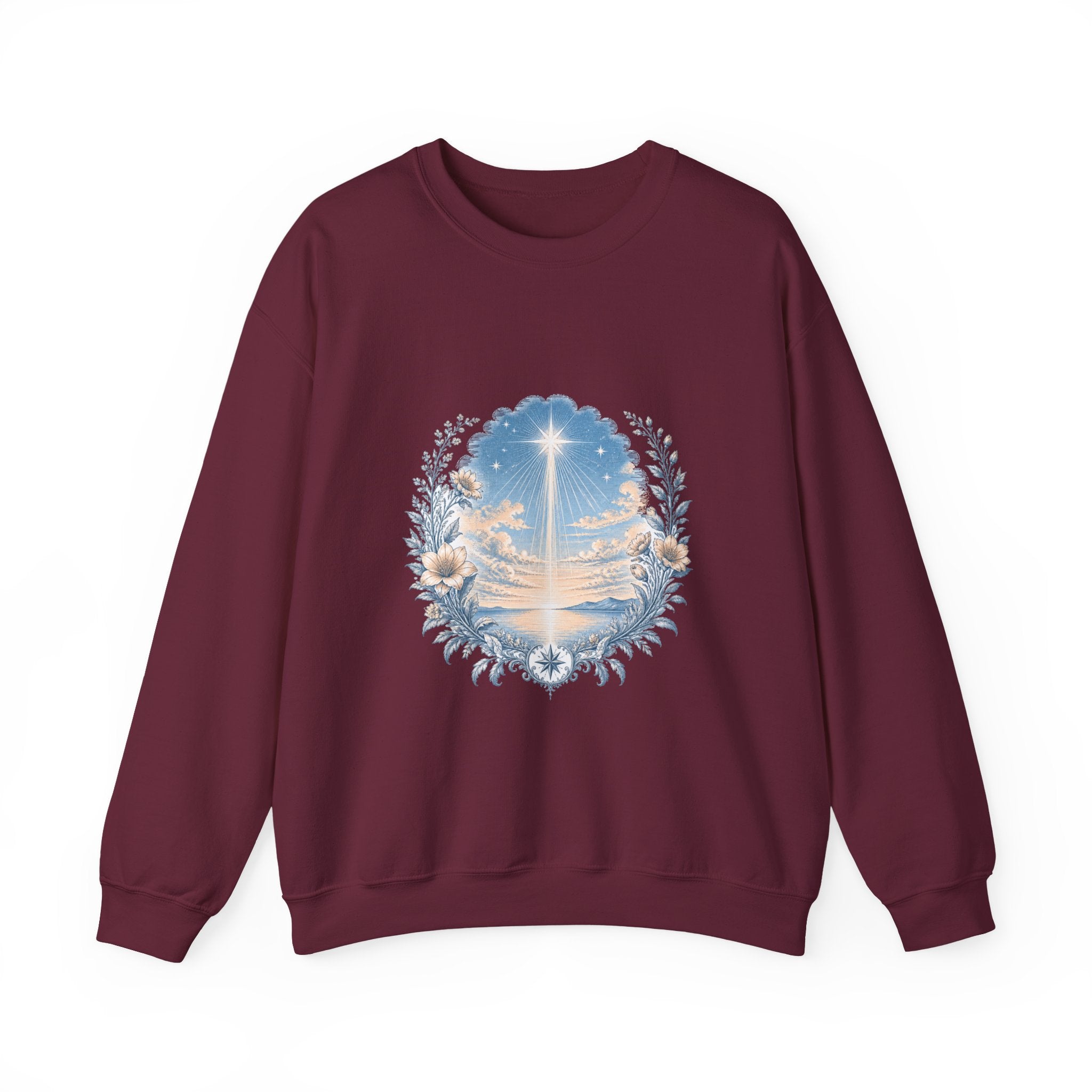 Matching Couple Sweatshirt - Evening & Morning Star Matching Couple Comfort Colors Crew Vintage Art His Hers Honeymoon Gift - Design A