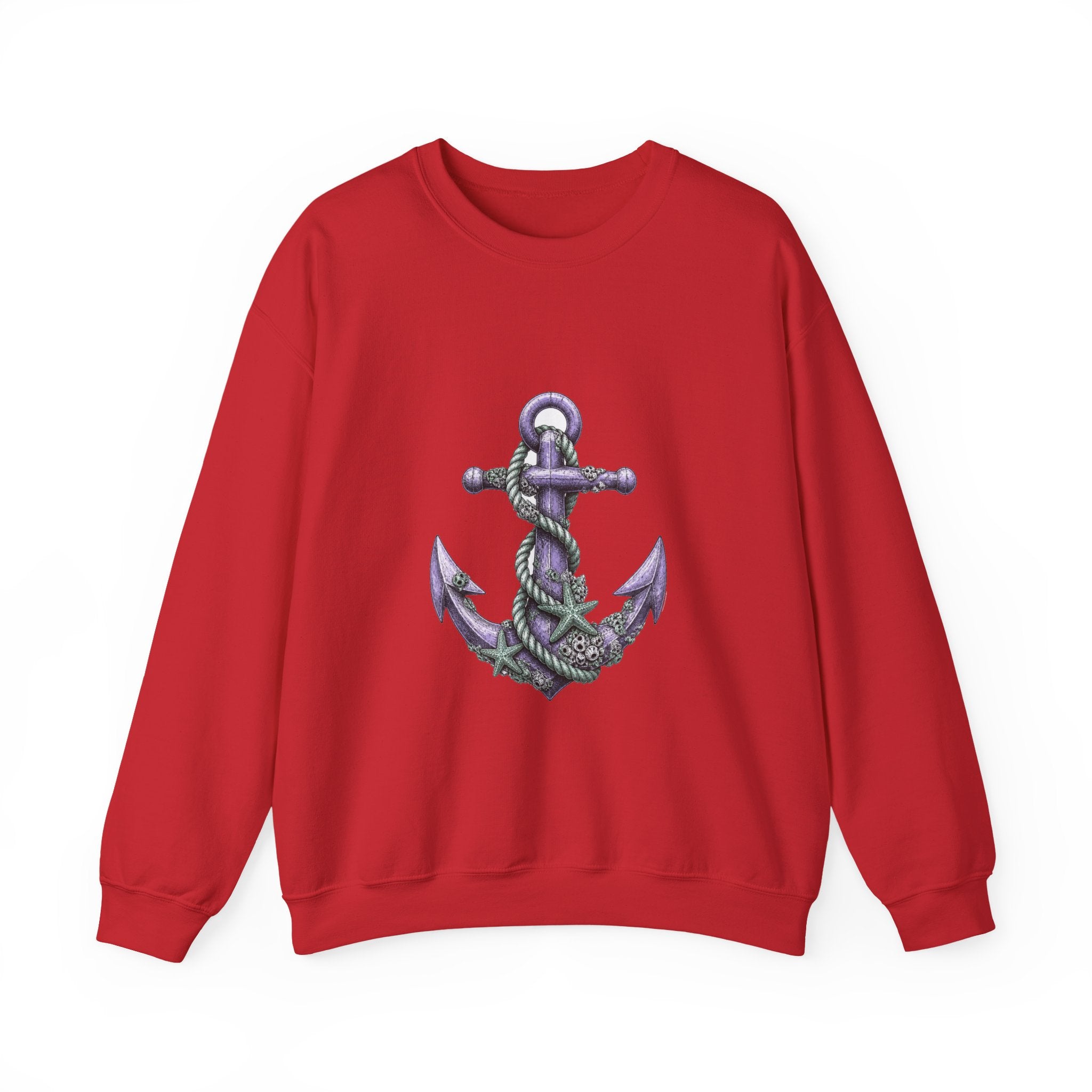 Matching Couple Sweatshirt - Anchor & Sail Matching Couple Premium Fleece Sweatshirt Hand-Drawn Art His Hers Anniversary Gift - Design A