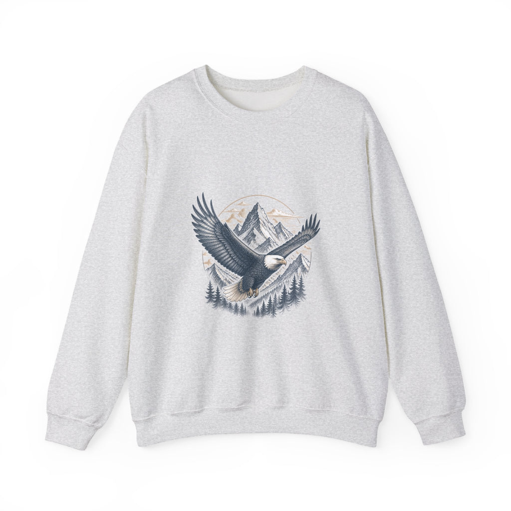 Matching Couple Sweatshirt - Eagle & Whale Matching Couple Crewneck Sweatshirt Hand-Drawn Art His Hers Best Friend Gift - Design A