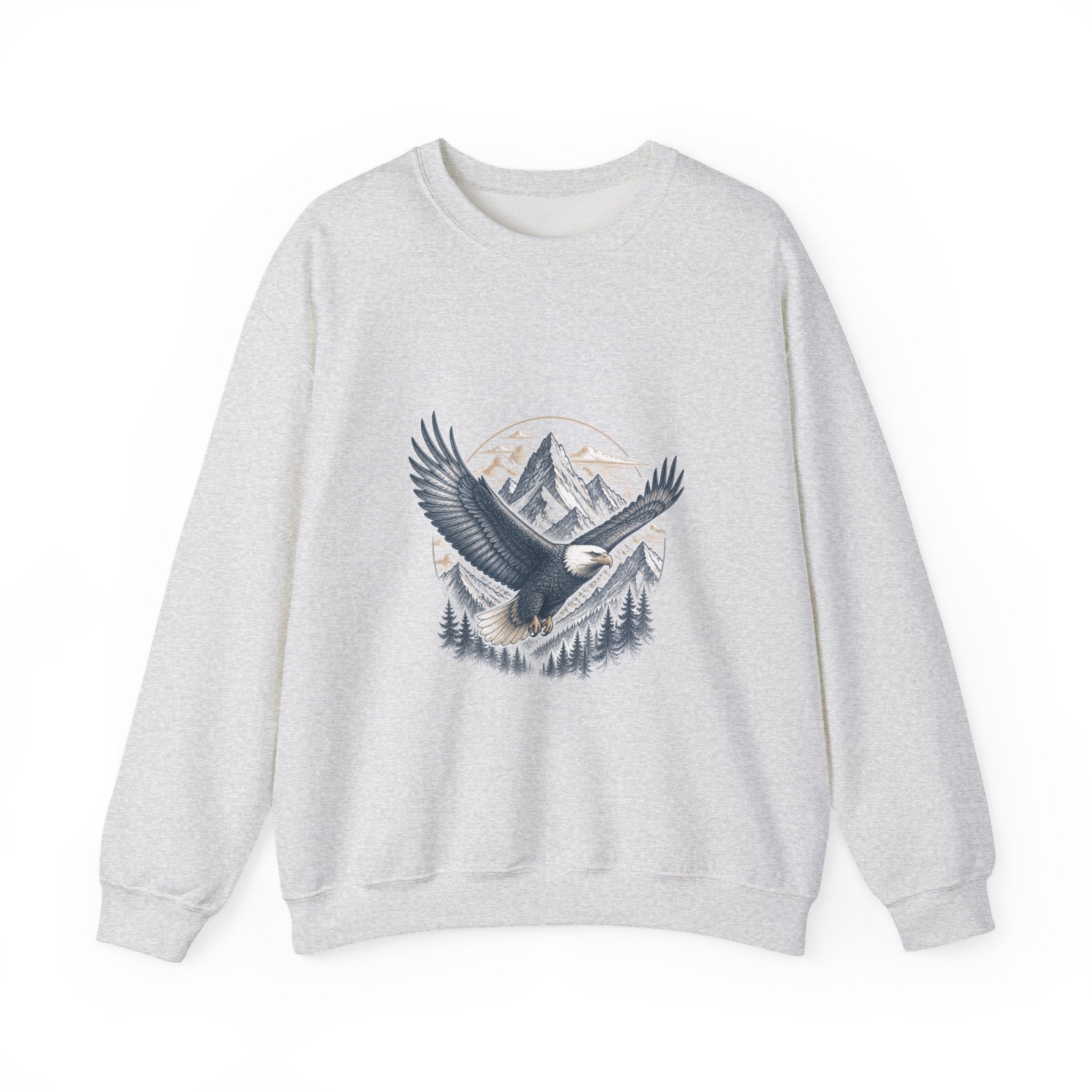 Matching Couple Sweatshirt - Eagle & Whale Matching Couple Crewneck Sweatshirt Hand-Drawn Art His Hers Best Friend Gift - Design A