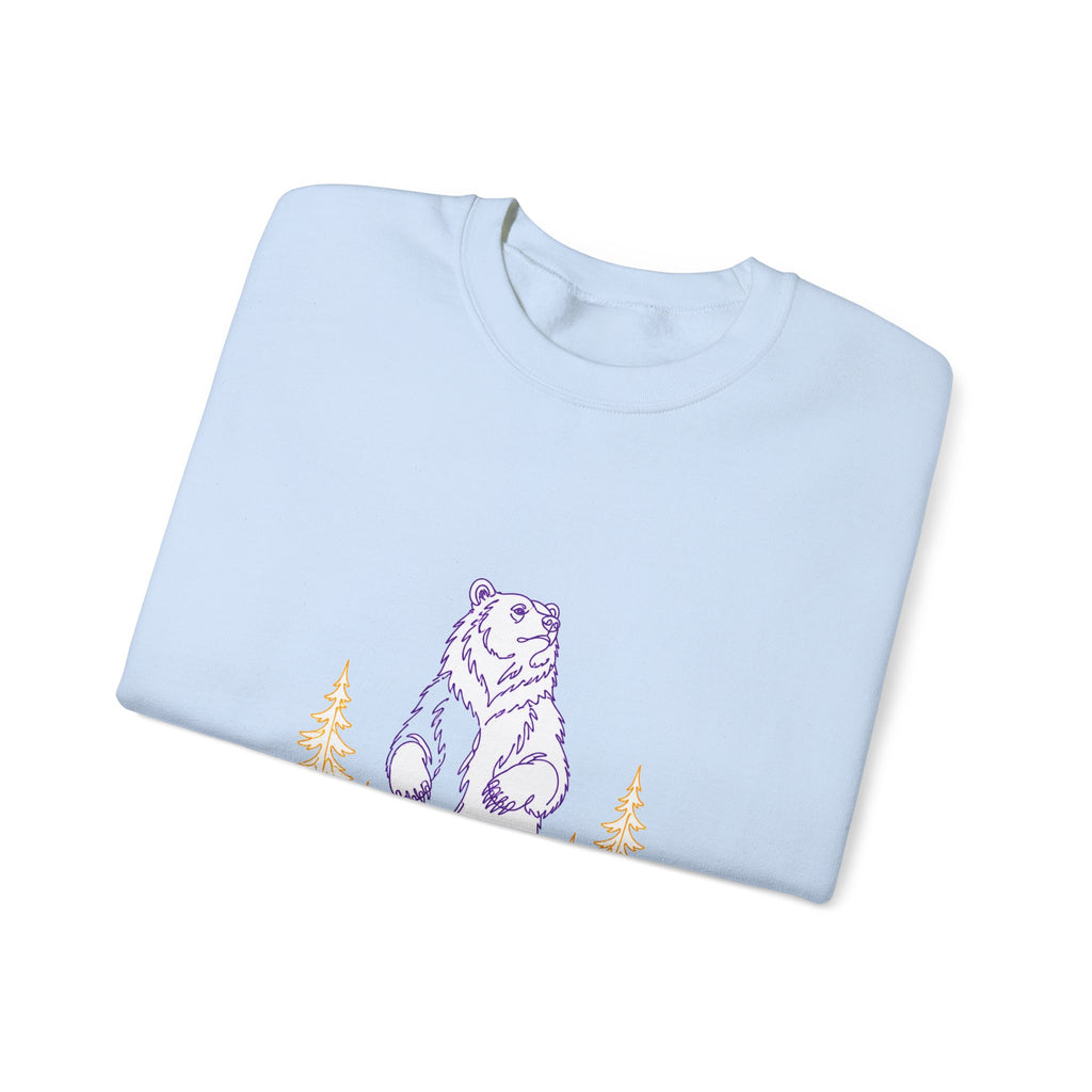 Matching Couple Sweatshirt - Bear & Deer Matching Couple Crewneck Sweatshirt Minimalist Art His Hers Valentine Gift - Design A