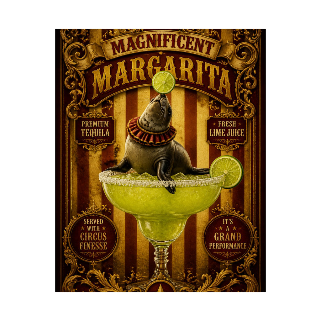Margarita Balancing Seal Wall Art Poster 24×36 Baroque Studio Decor Maximalist Print