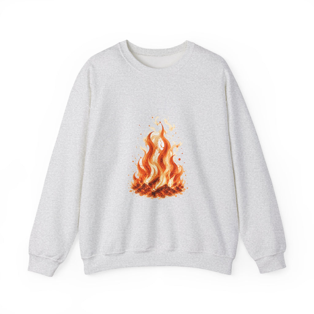 Matching Couple Sweatshirt - Wildfire & Waterfall Matching Couple Comfort Colors Crew Watercolor Art His Hers Birthday Gift - Design A