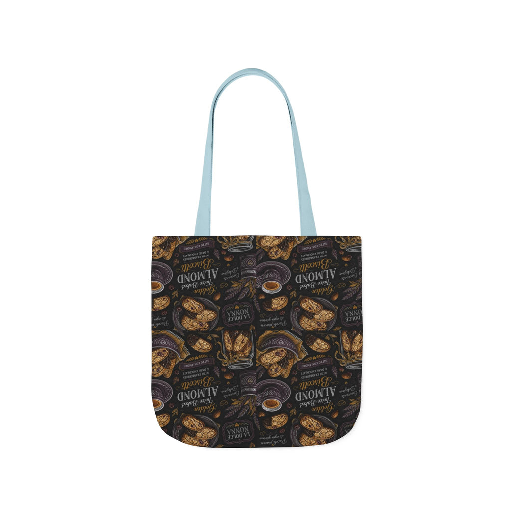 Almond Biscotti Canvas Tote Bag Mediterranean Kitchen Chalk Art Design Italian Cottagecore Gift