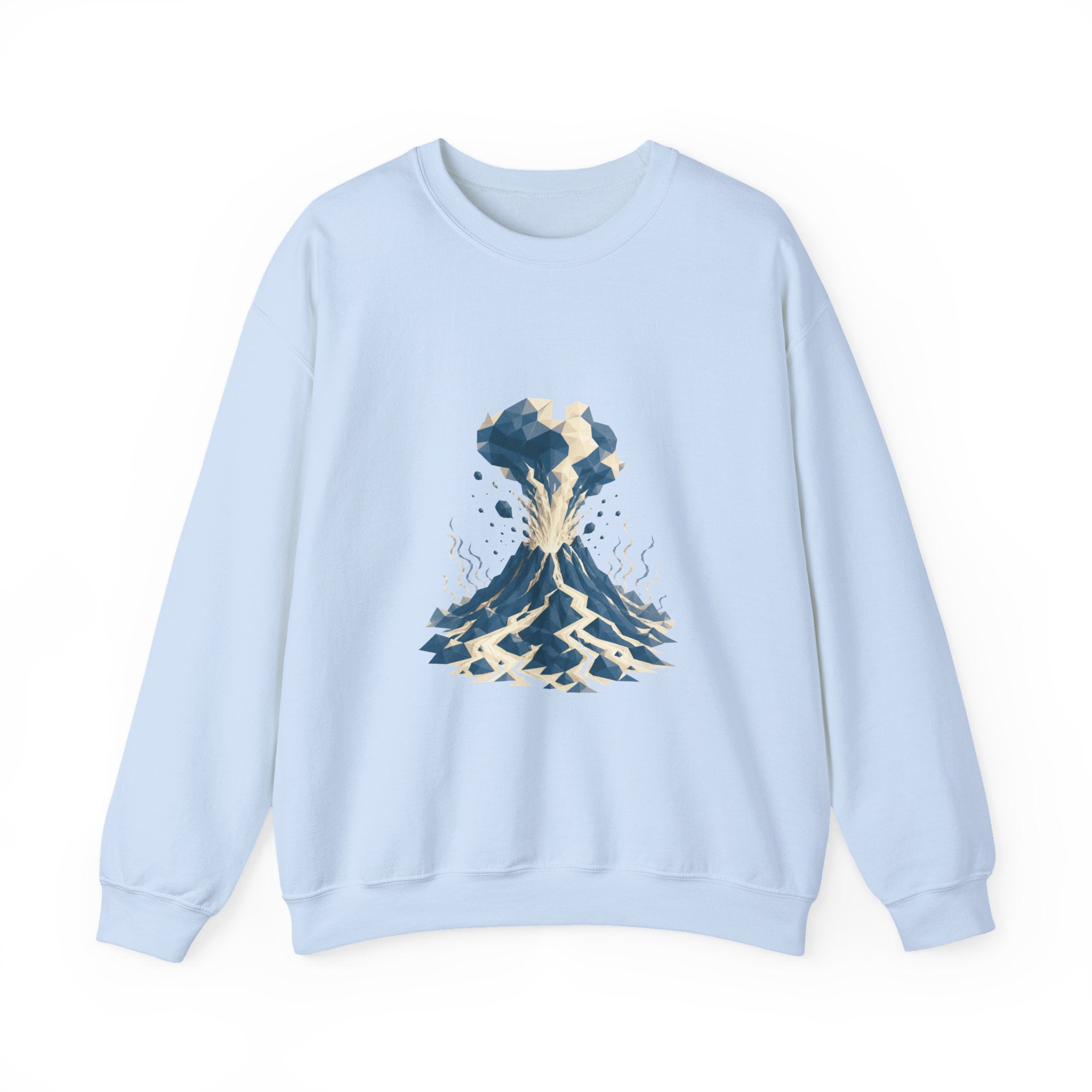 Matching Couple Sweatshirt - Volcano & Glacier Matching Couple Premium Fleece Sweatshirt Geometric Art His Hers Love Gift - Design A