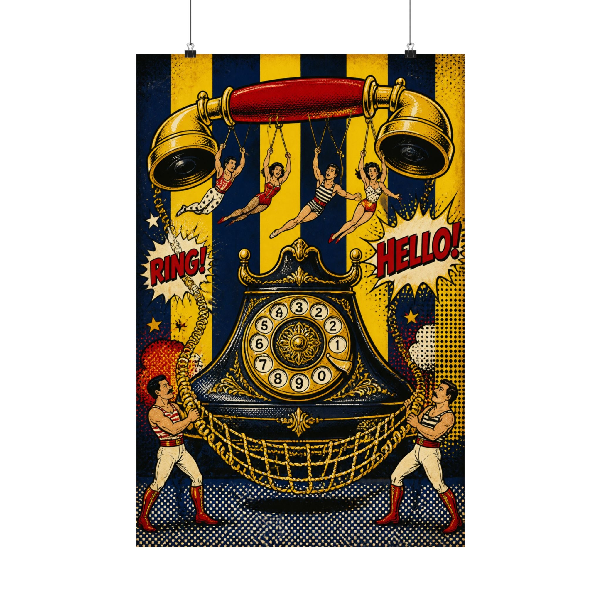 Vintage Telephone Booth Wall Art Poster 18×24 Pop Art Living Room Decor Maximalist Print