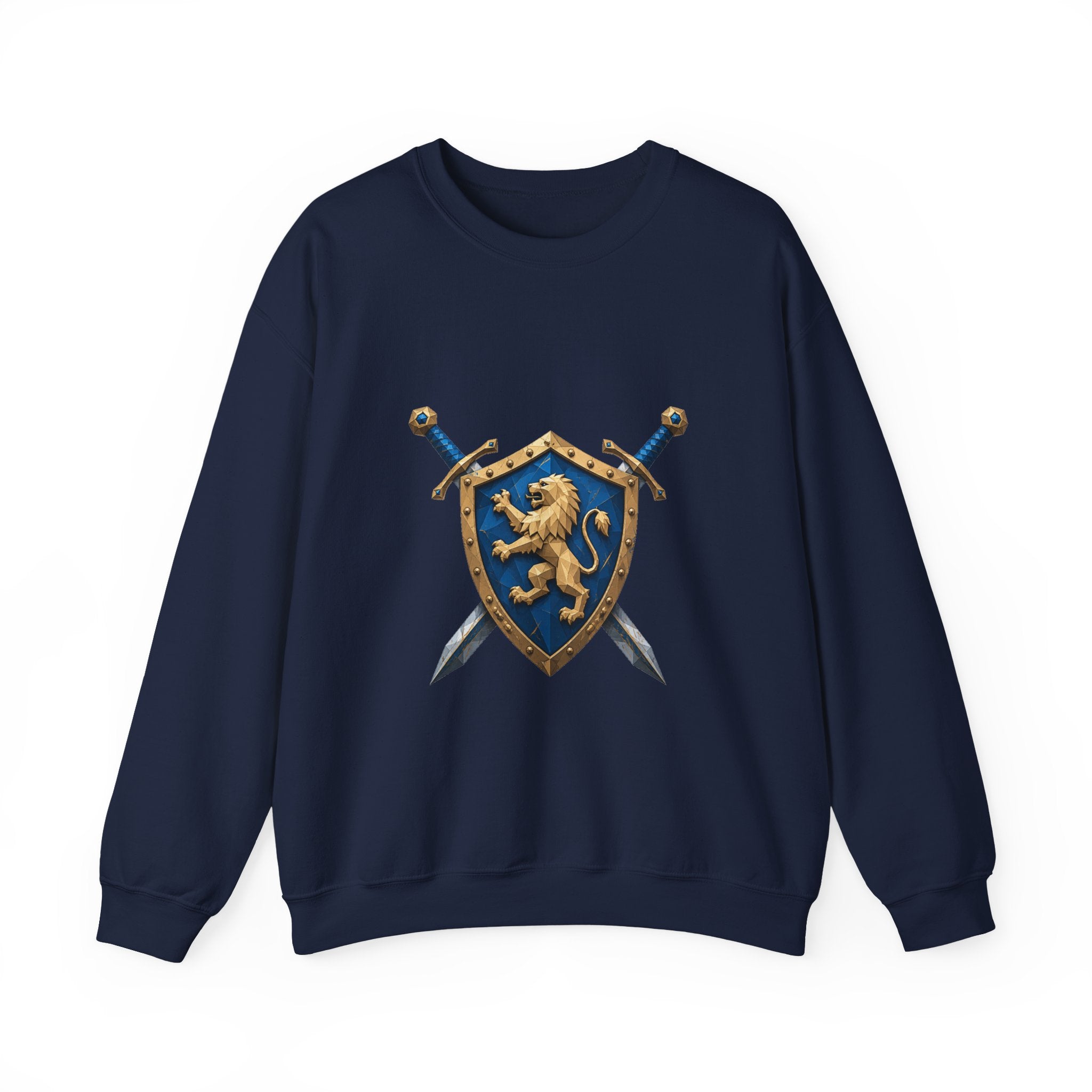 Matching Couple Sweatshirt - Crown & Shield Matching Couple Comfort Colors Crew Geometric Art His Hers Love Gift - Design B