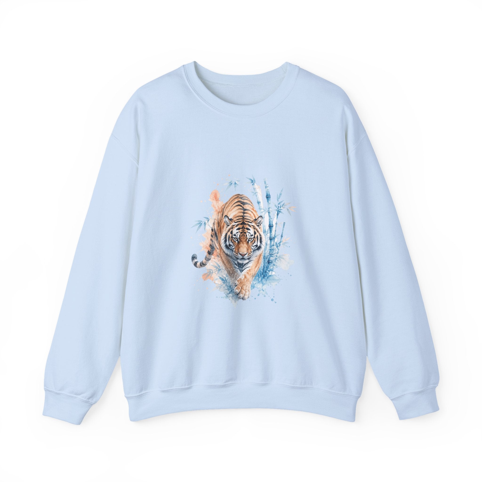 Matching Couple Sweatshirt - Tiger & Crane Matching Couple Comfort Colors Crew Watercolor Art His Hers Birthday Gift - Design A
