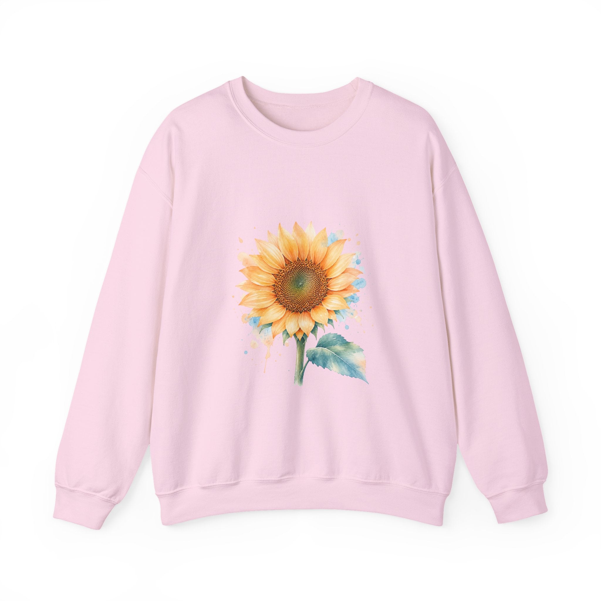 Matching Couple Sweatshirt - Sunflower & Moonflower Matching Couple Crewneck Sweatshirt Watercolor Art His Hers Engagement Gift - Design A